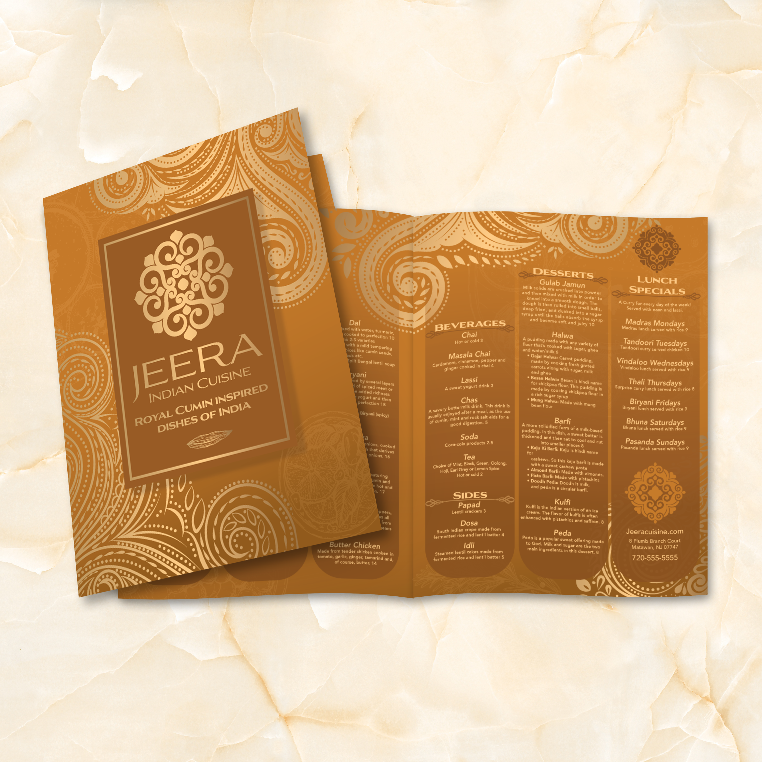 Jeera Indian Template 11" x 17" Bifold - TerraSlate Inc.