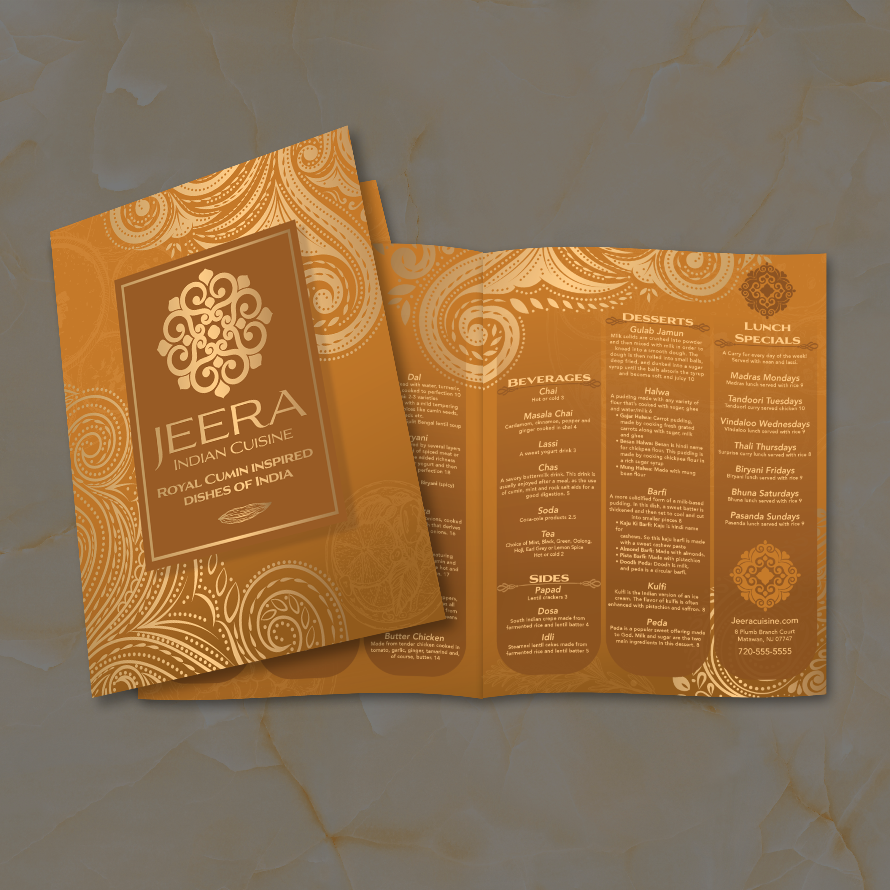 Jeera Indian Template 11" x 17" Bifold - TerraSlate Inc.