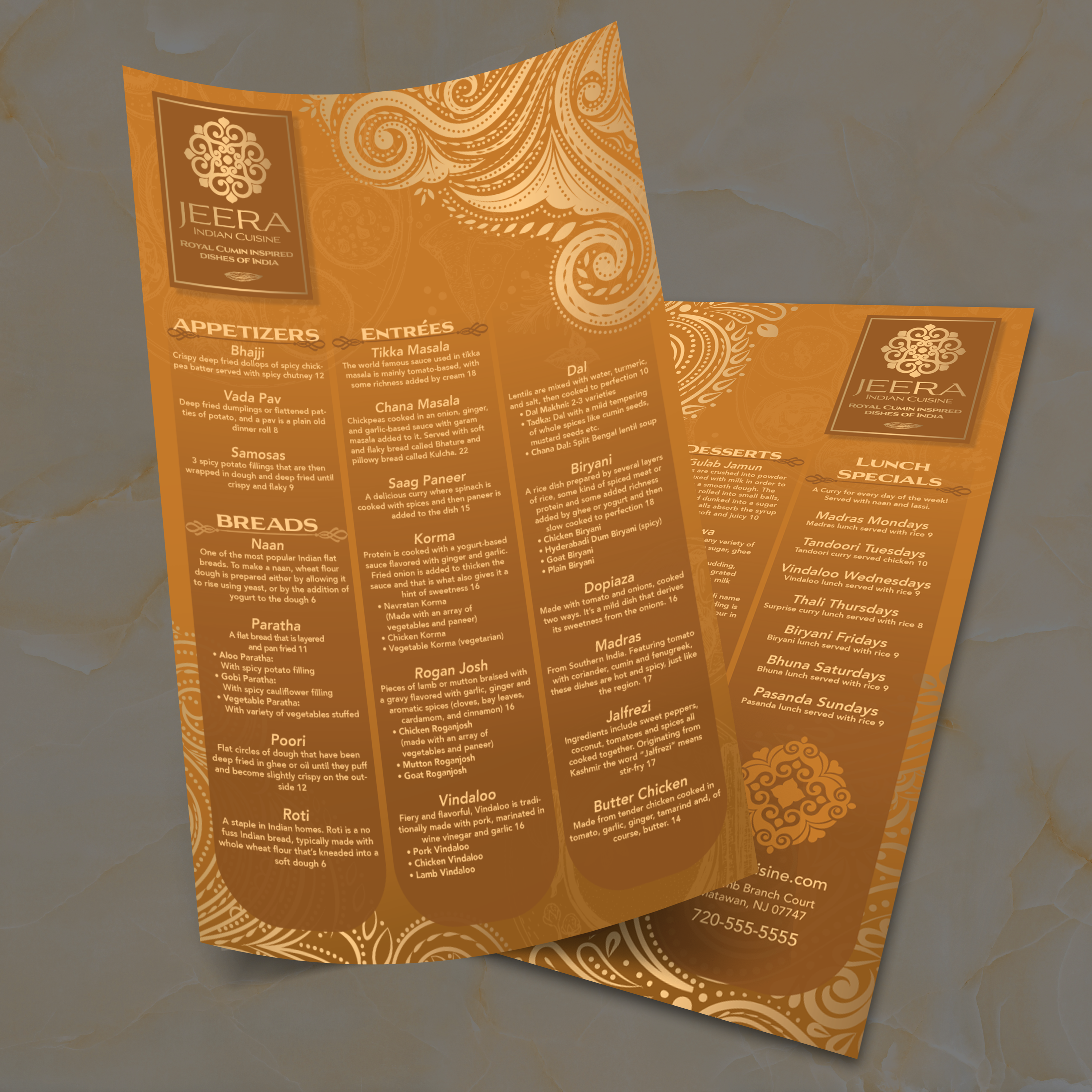 Jeera Indian Template 11" x 17" - TerraSlate Inc.