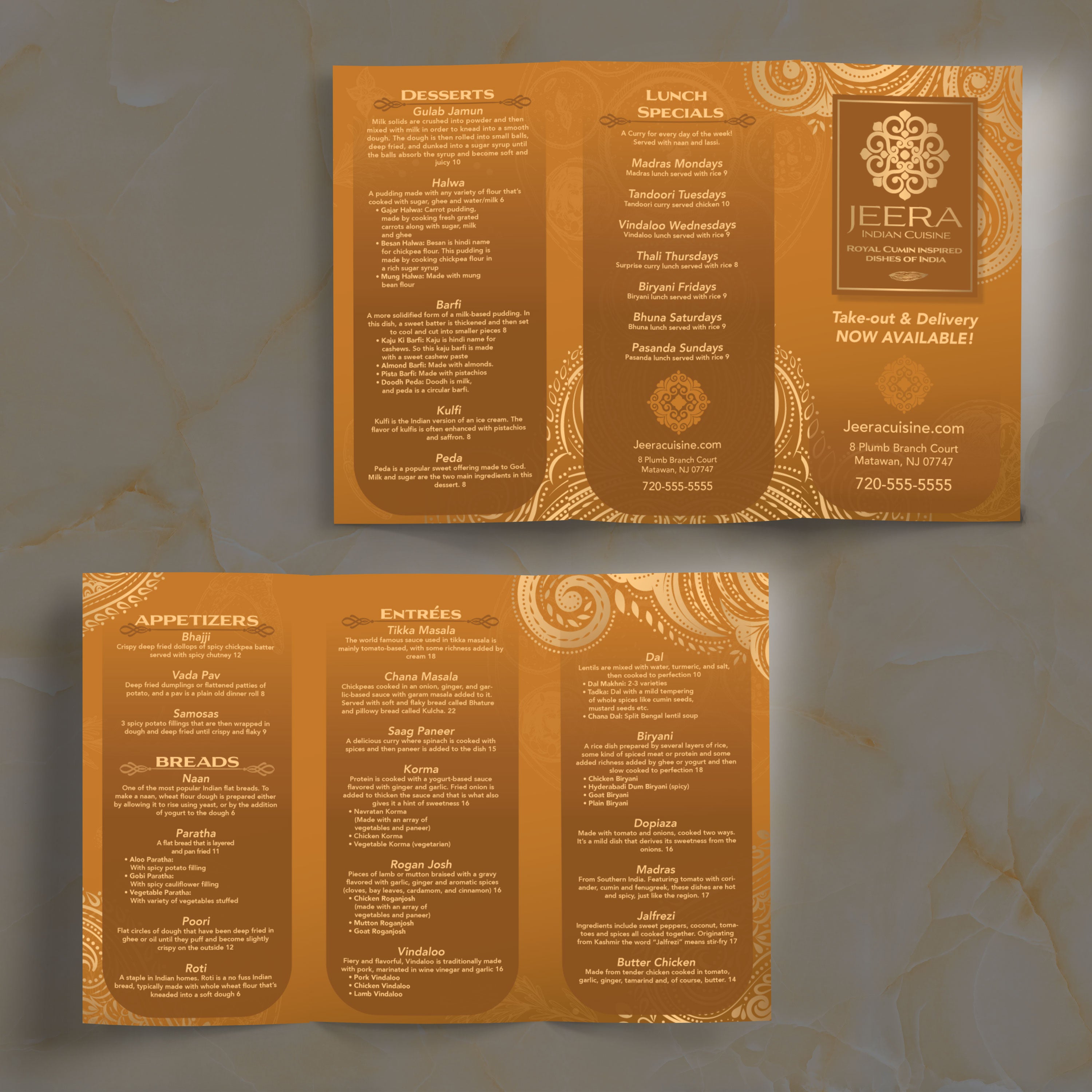Jeera Indian Template 11" x 17" Trifold - TerraSlate Inc.