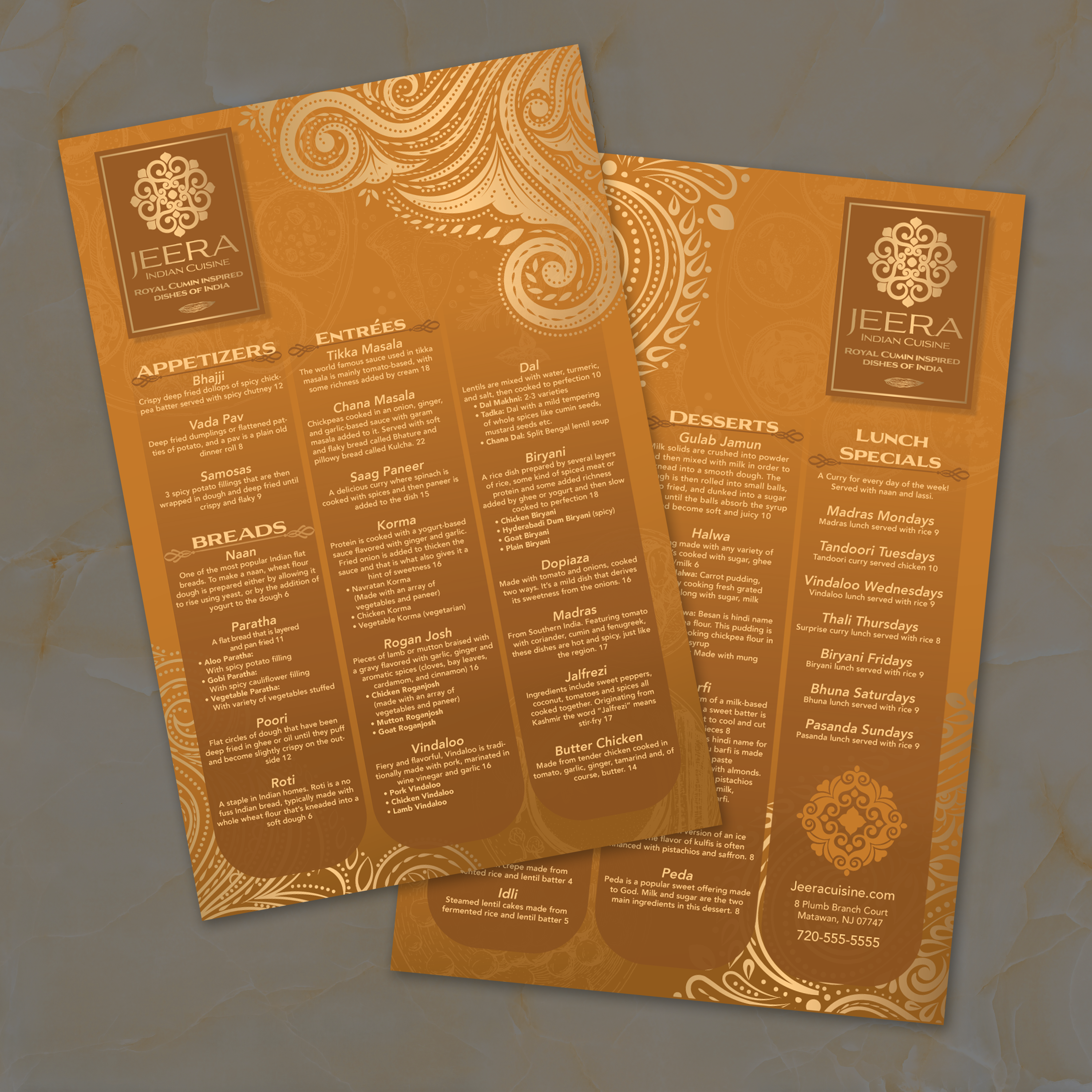 Jeera Indian Template 12" x 18" - TerraSlate Inc.