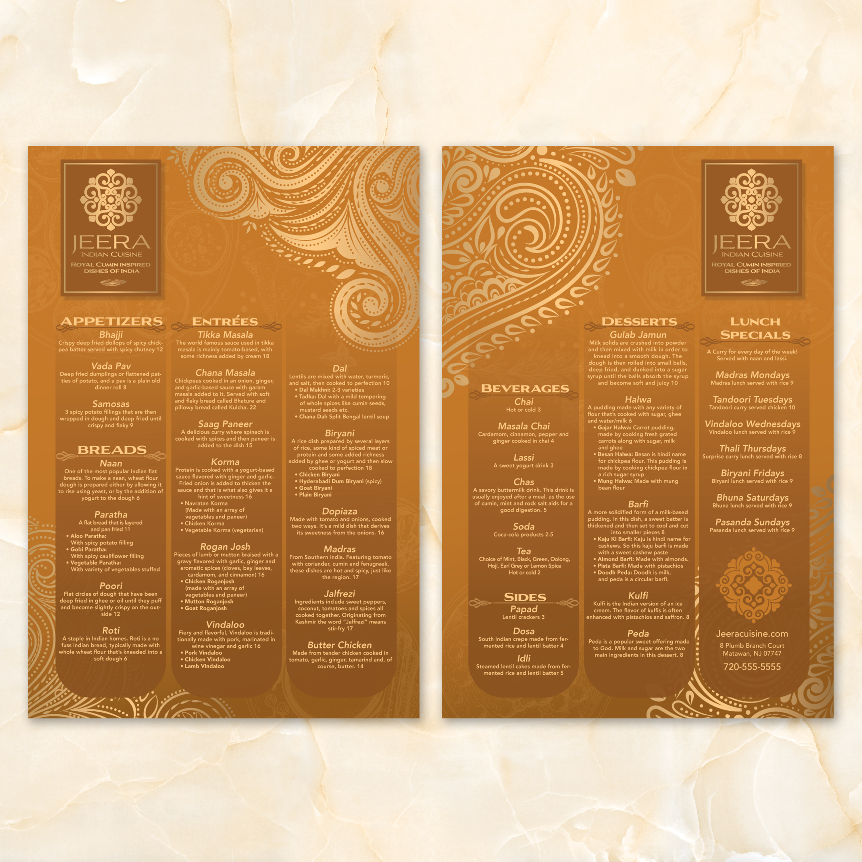 Jeera Indian Template 13" x 19" - TerraSlate Inc.