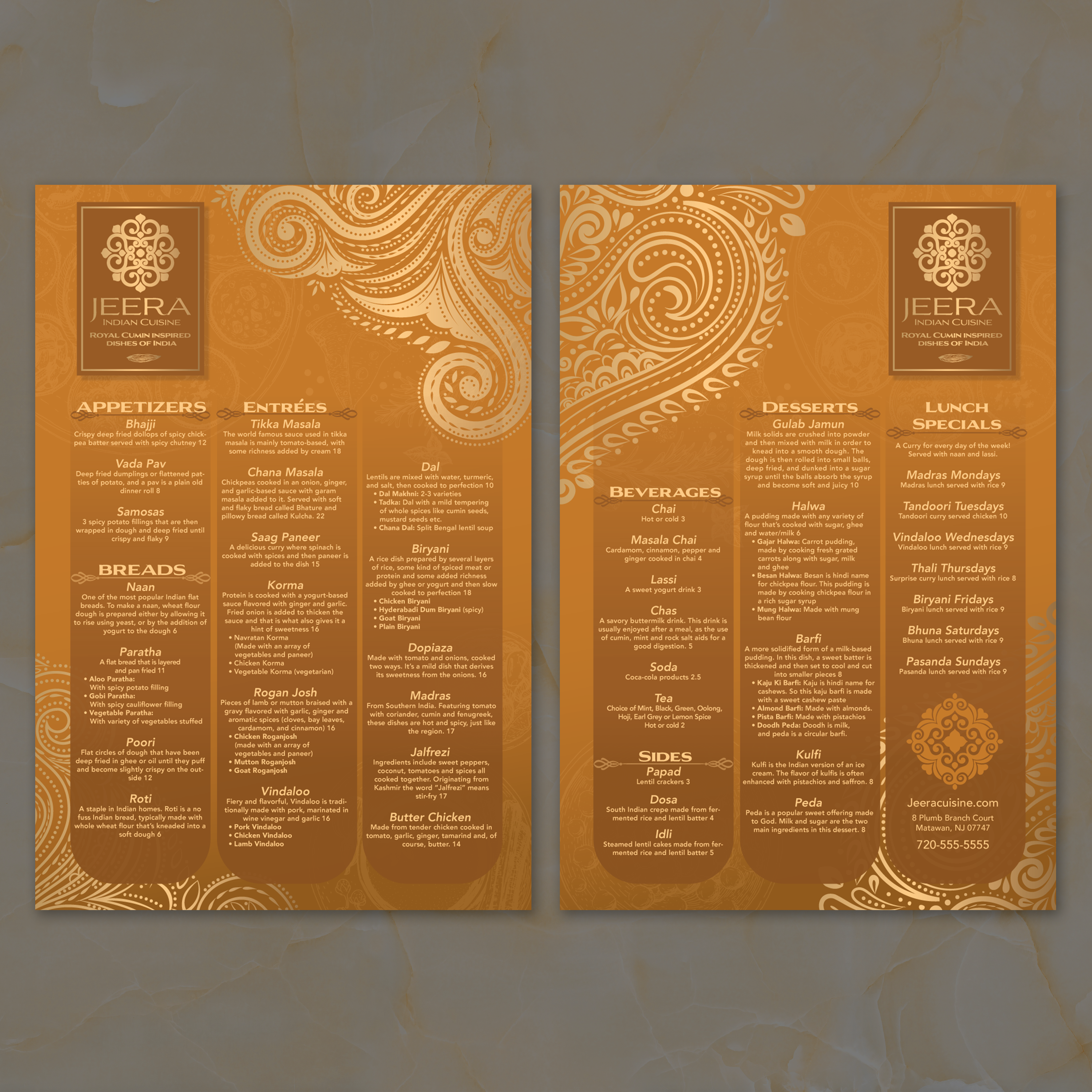 Jeera Indian Template 13" x 19" - TerraSlate Inc.