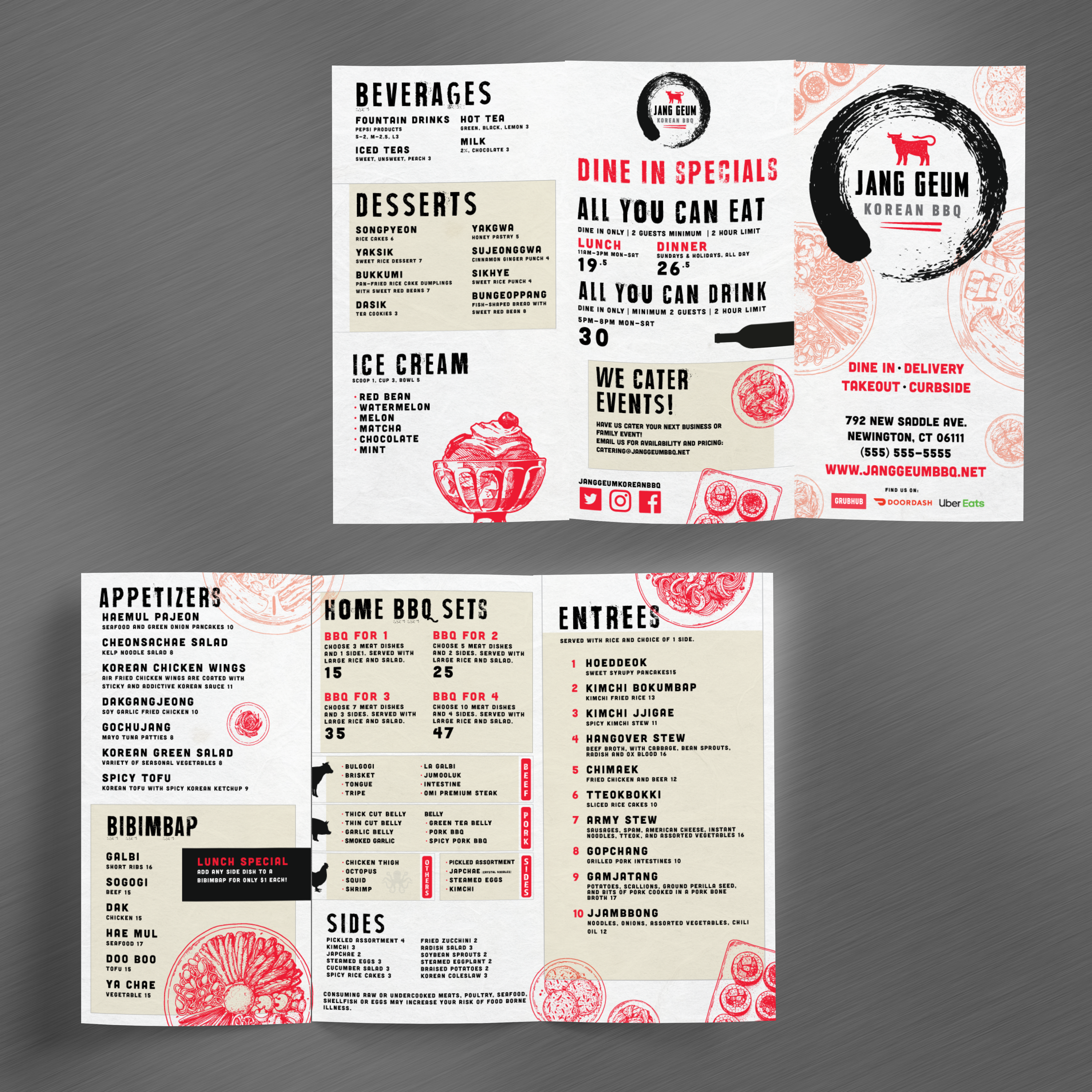 Korean BBQ Template 11" x 17" Trifold - TerraSlate Inc.