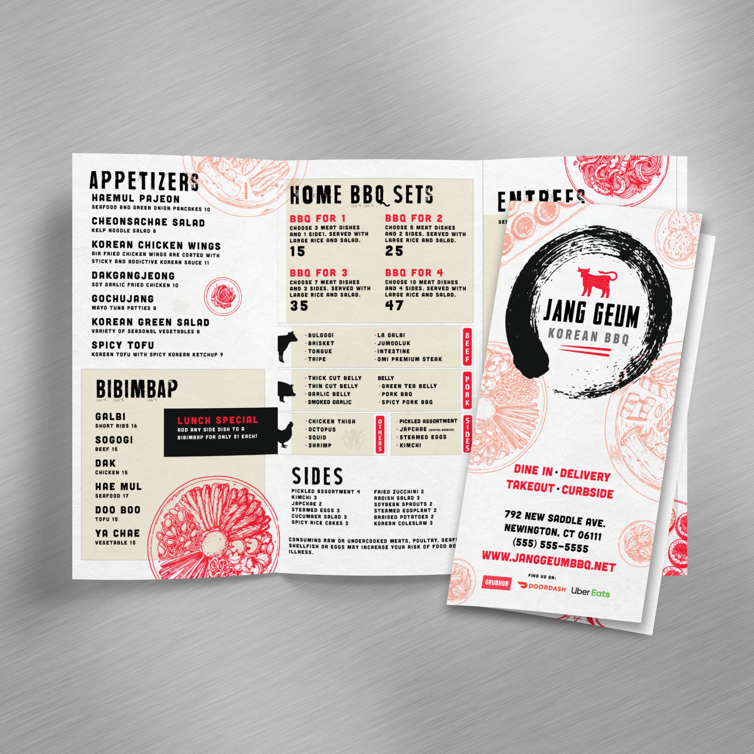 Korean BBQ Template 12" x 18" Trifold - TerraSlate Inc.