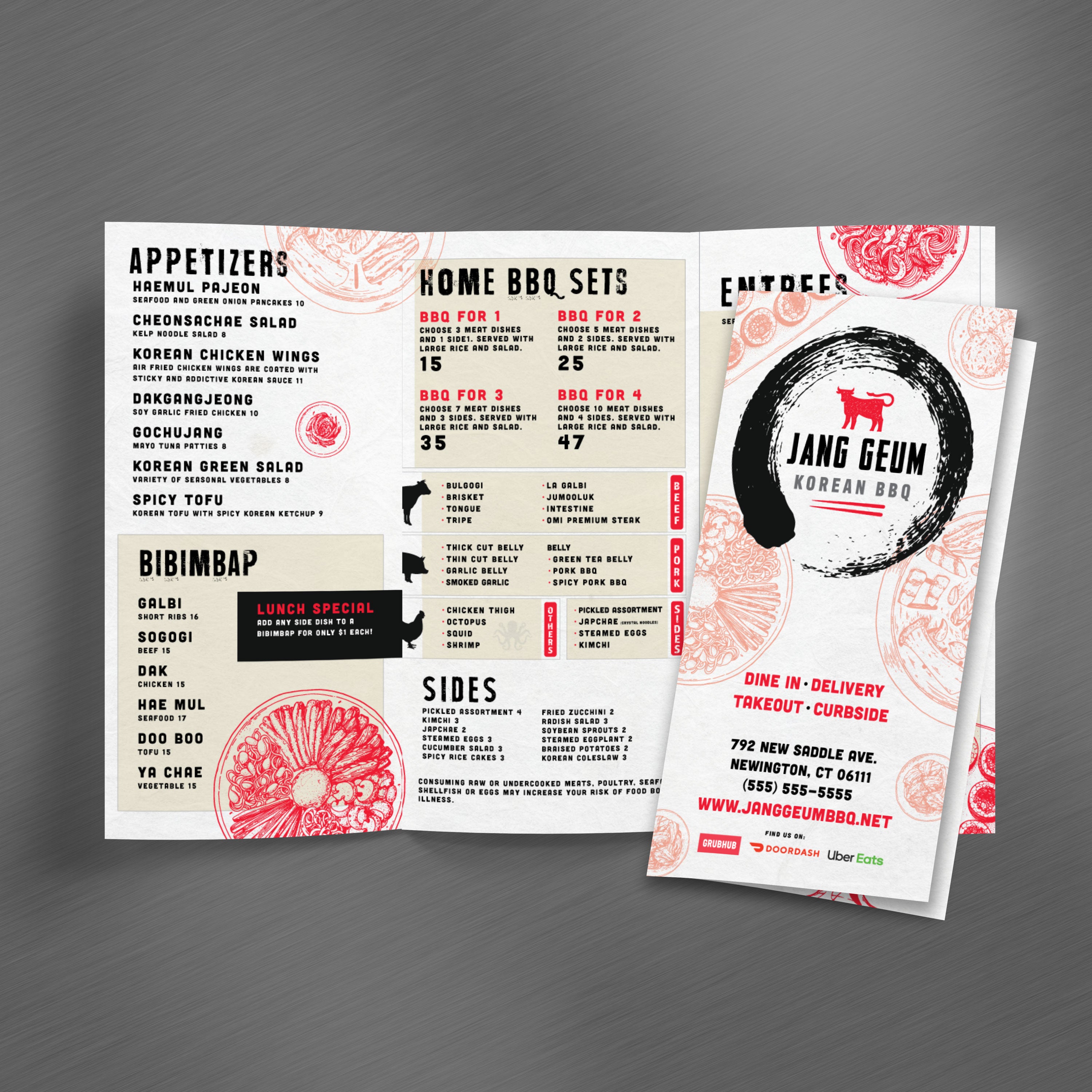 Korean BBQ Template 12" x 18" Trifold - TerraSlate Inc.
