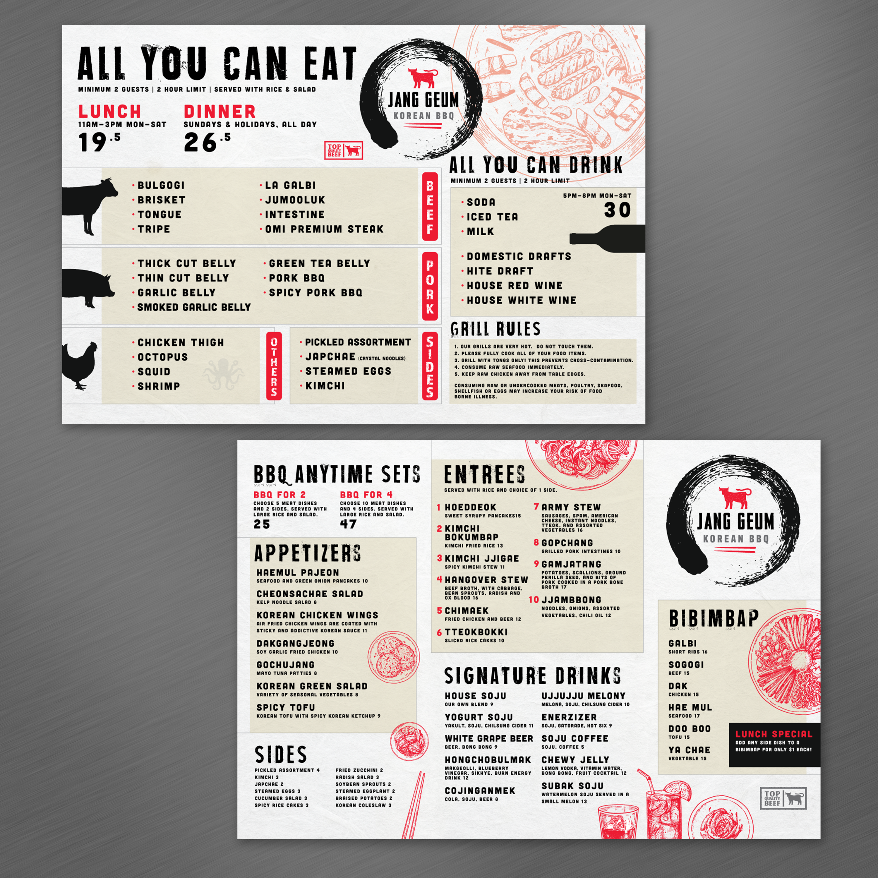Korean BBQ Template 13" x 19" - TerraSlate Inc.
