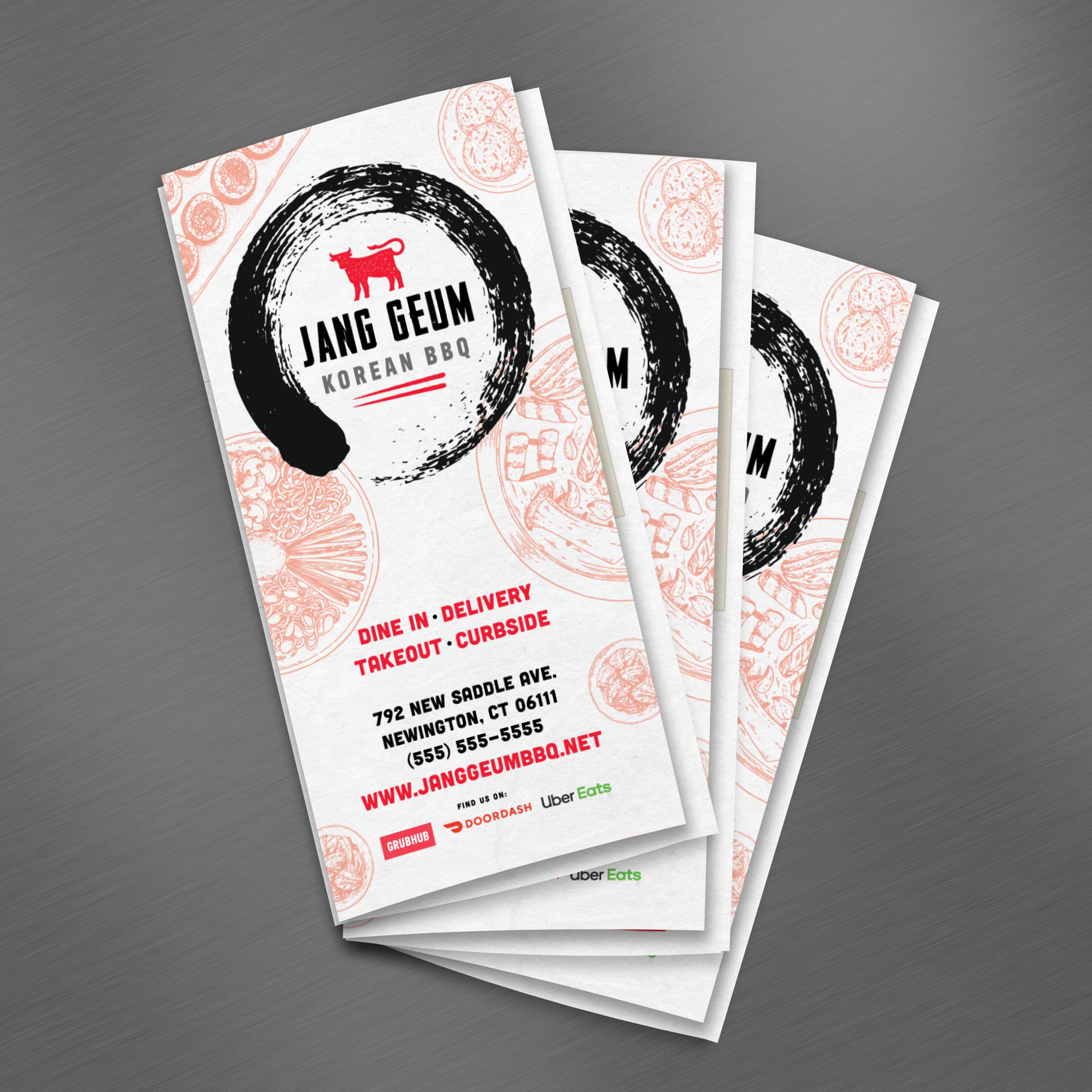 Korean BBQ Template 13" x 19" Trifold - TerraSlate Inc.