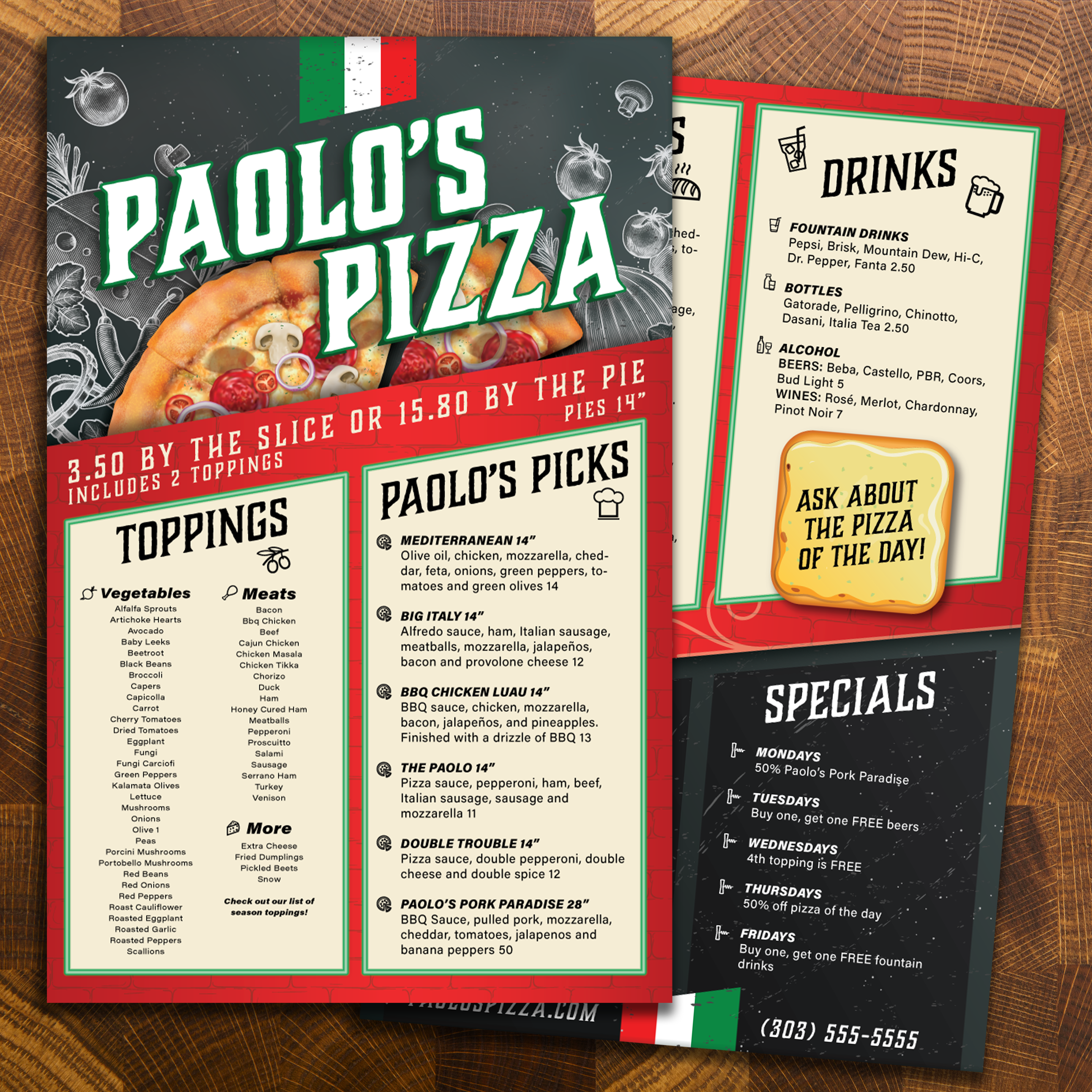Paolo's Pizza Template 11" x 17" - TerraSlate Inc.
