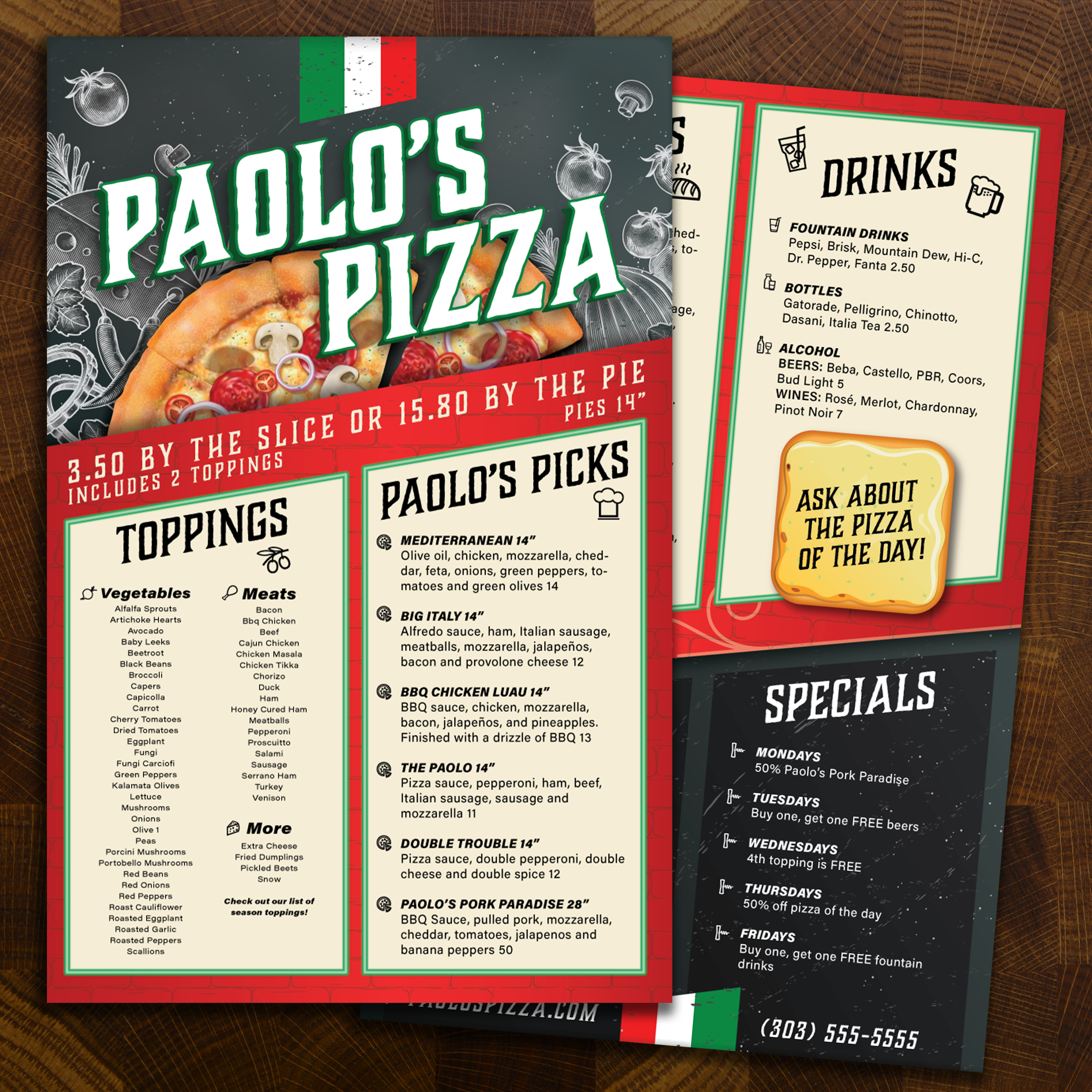 Paolo's Pizza Template 11" x 17" - TerraSlate Inc.