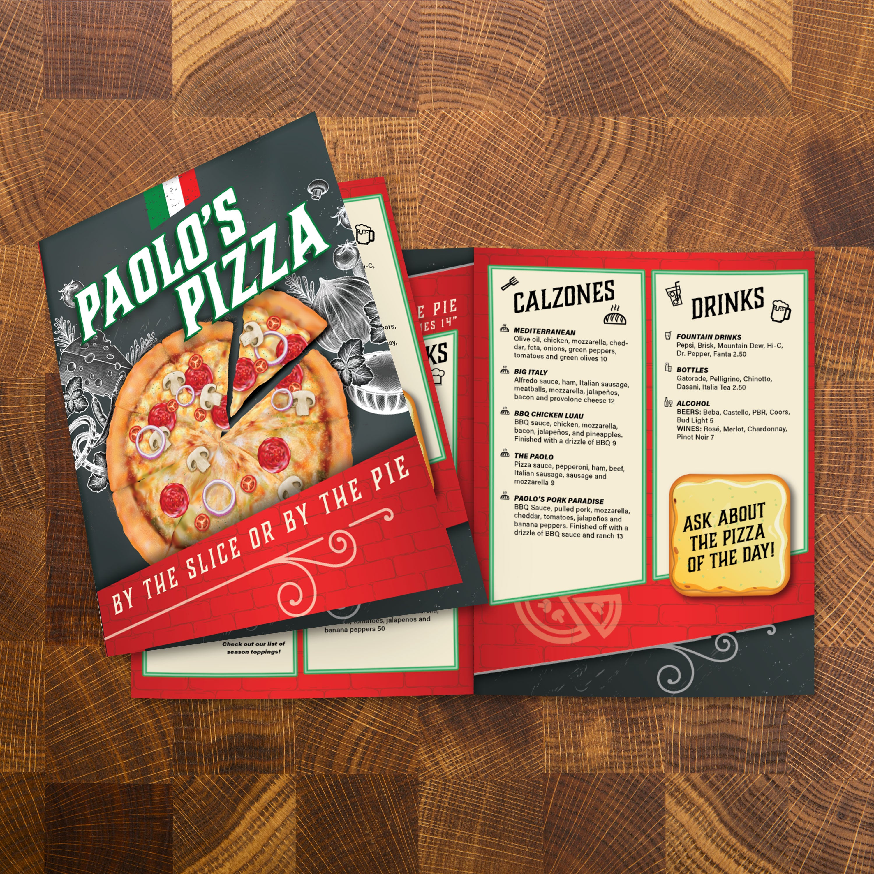 Paolo's Pizza Template 11" x 17" Bifold - TerraSlate Inc.