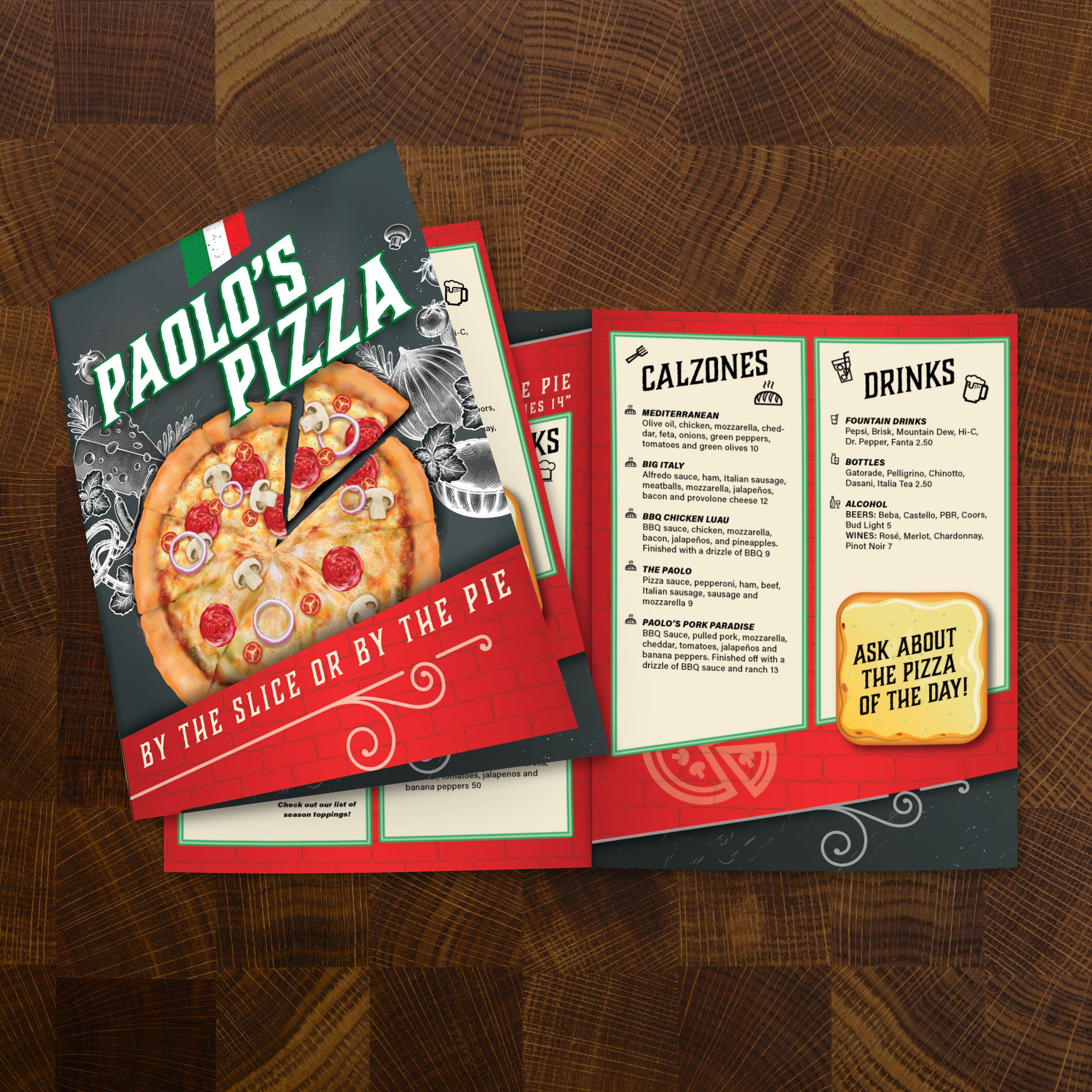 Paolo's Pizza Template 11" x 17" Bifold - TerraSlate Inc.
