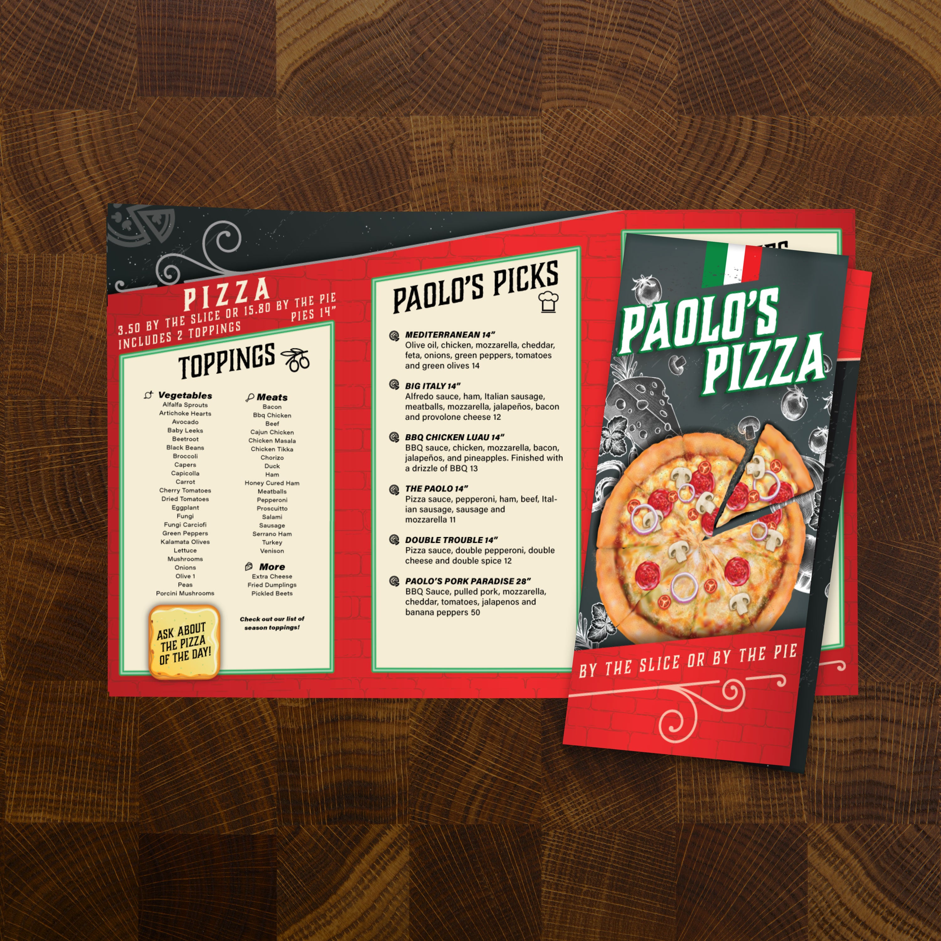 Paolo's Pizza Template 11" x 17" Trifold - TerraSlate Inc.