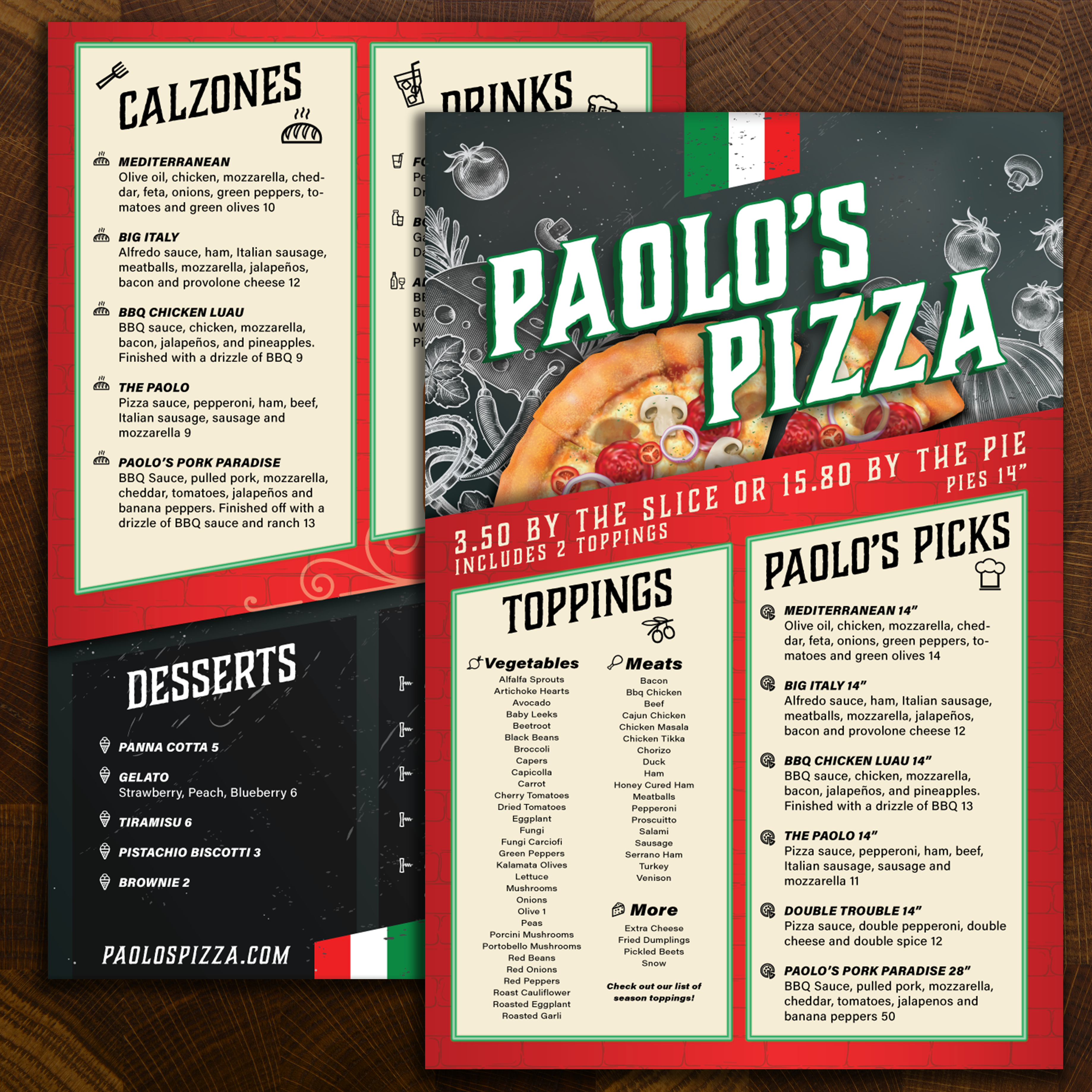Paolo's Pizza Template 12" x 18" - TerraSlate Inc.
