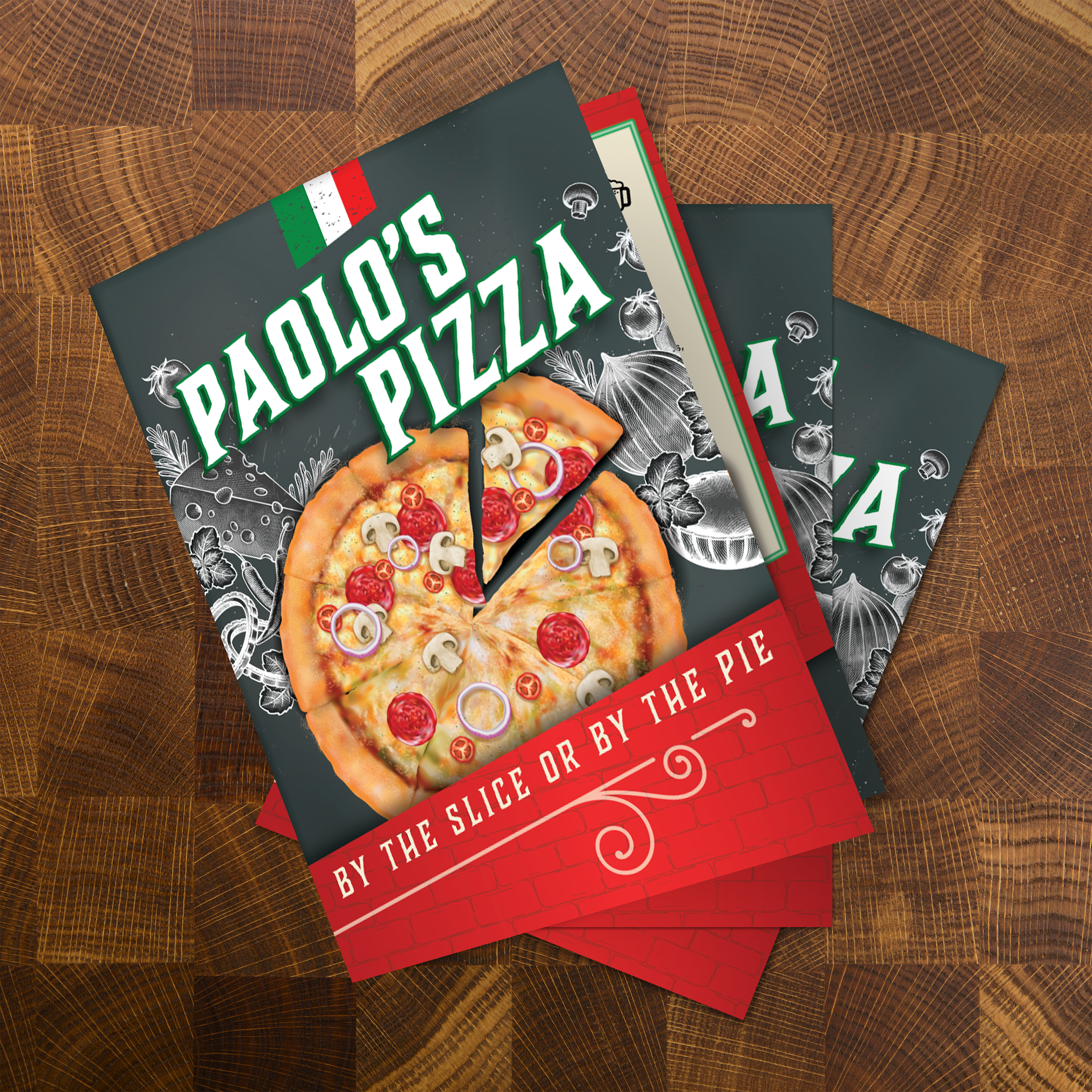 Paolo's Pizza Template 12" x 18" Bifold - TerraSlate Inc.