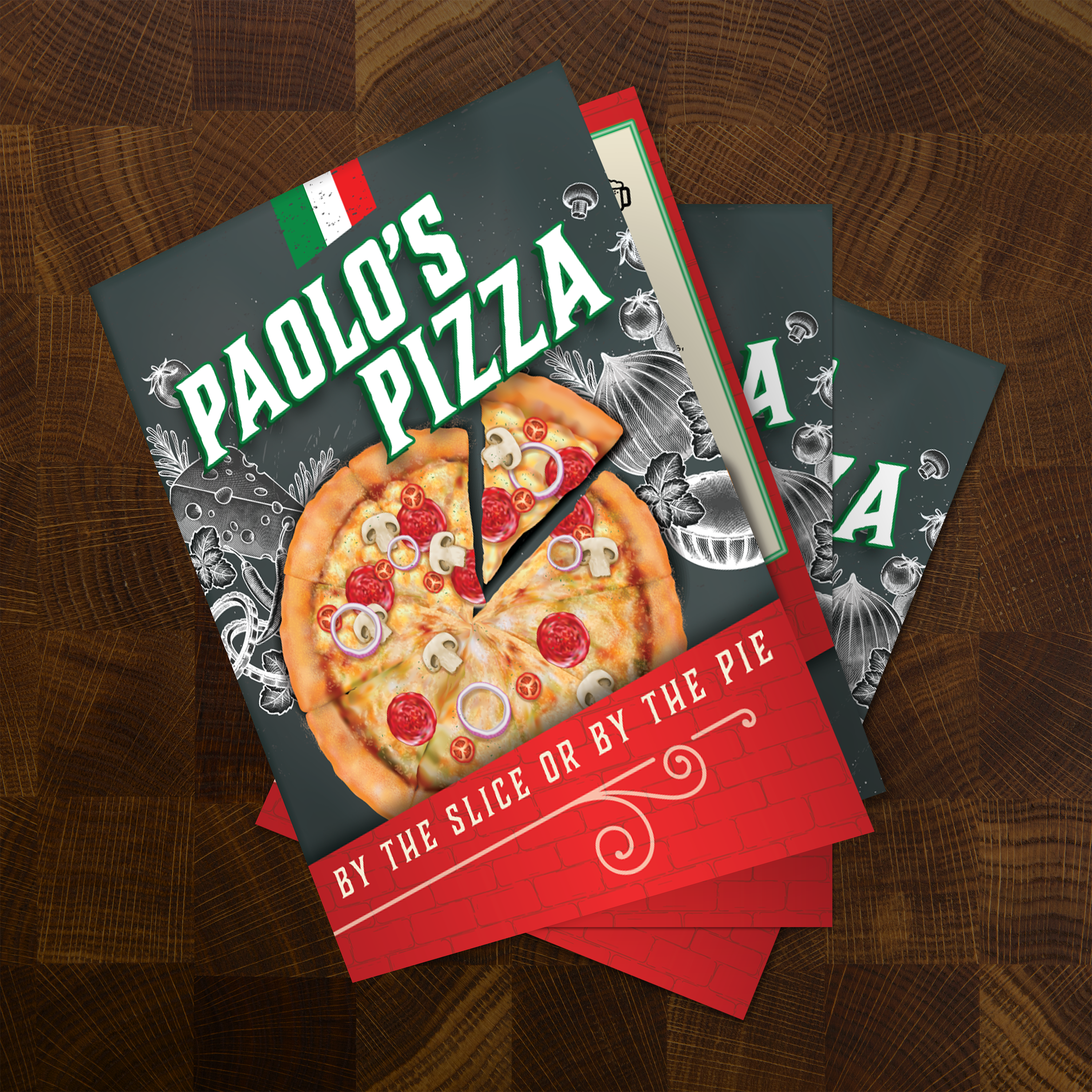 Paolo's Pizza Template 12" x 18" Bifold - TerraSlate Inc.