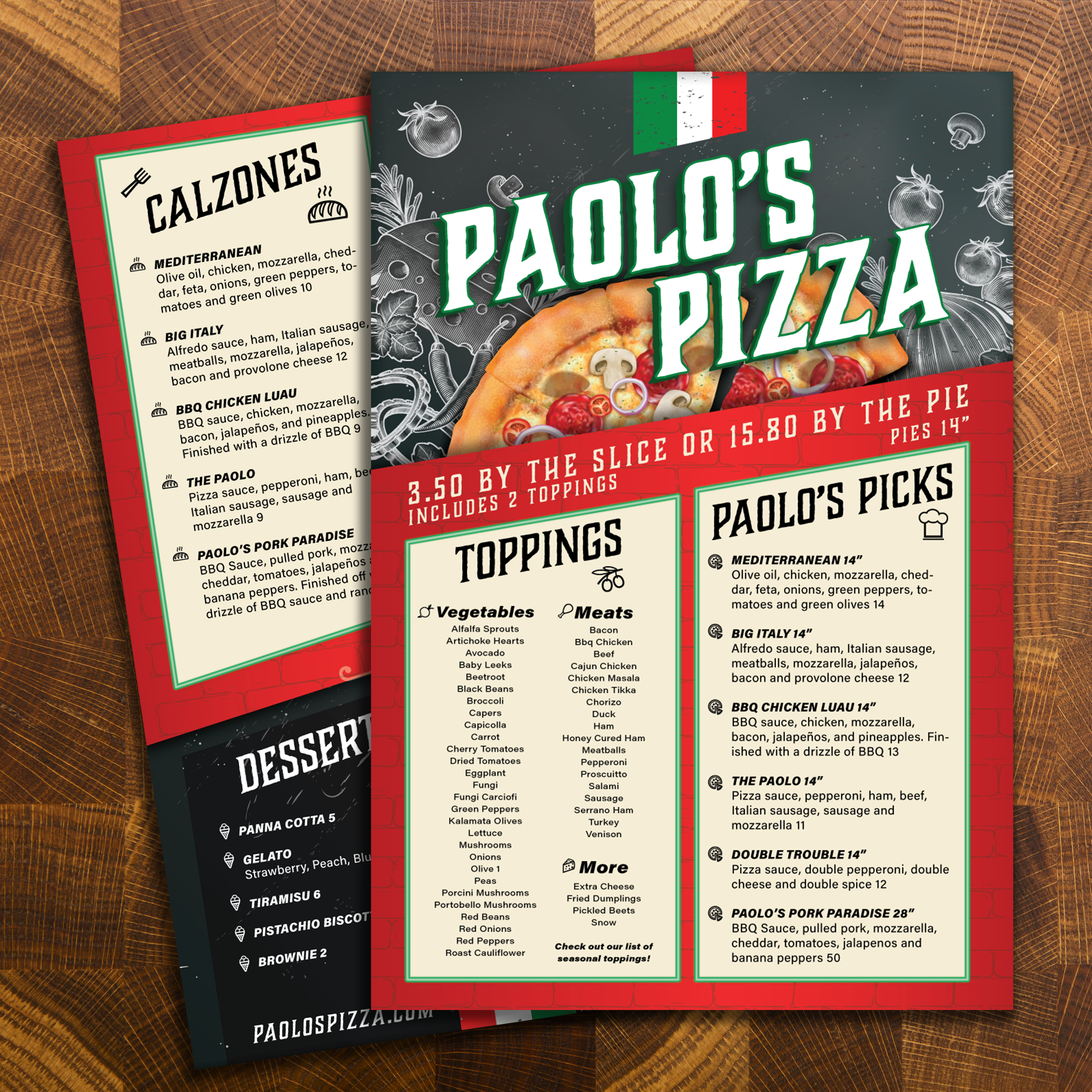 Paolo's Pizza Template 13" x 19" - TerraSlate Inc.