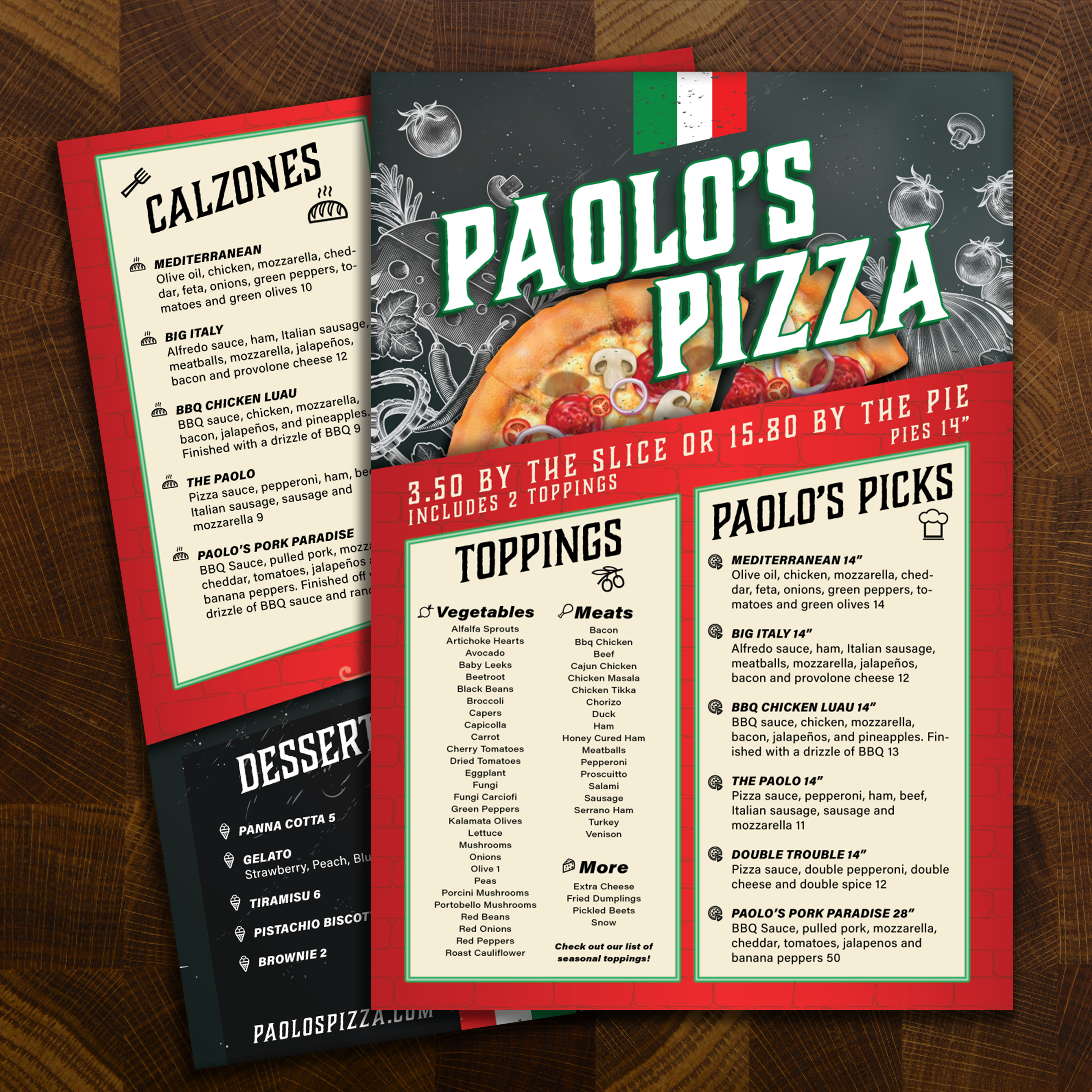 Paolo's Pizza Template 13" x 19" - TerraSlate Inc.