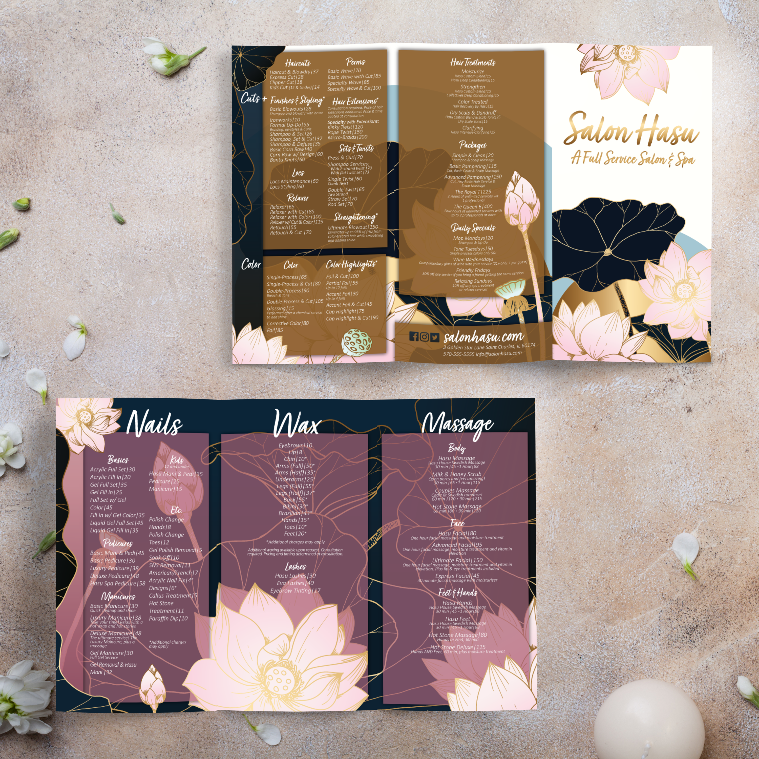 Salon Template 11" x 17" Trifold - TerraSlate Inc.