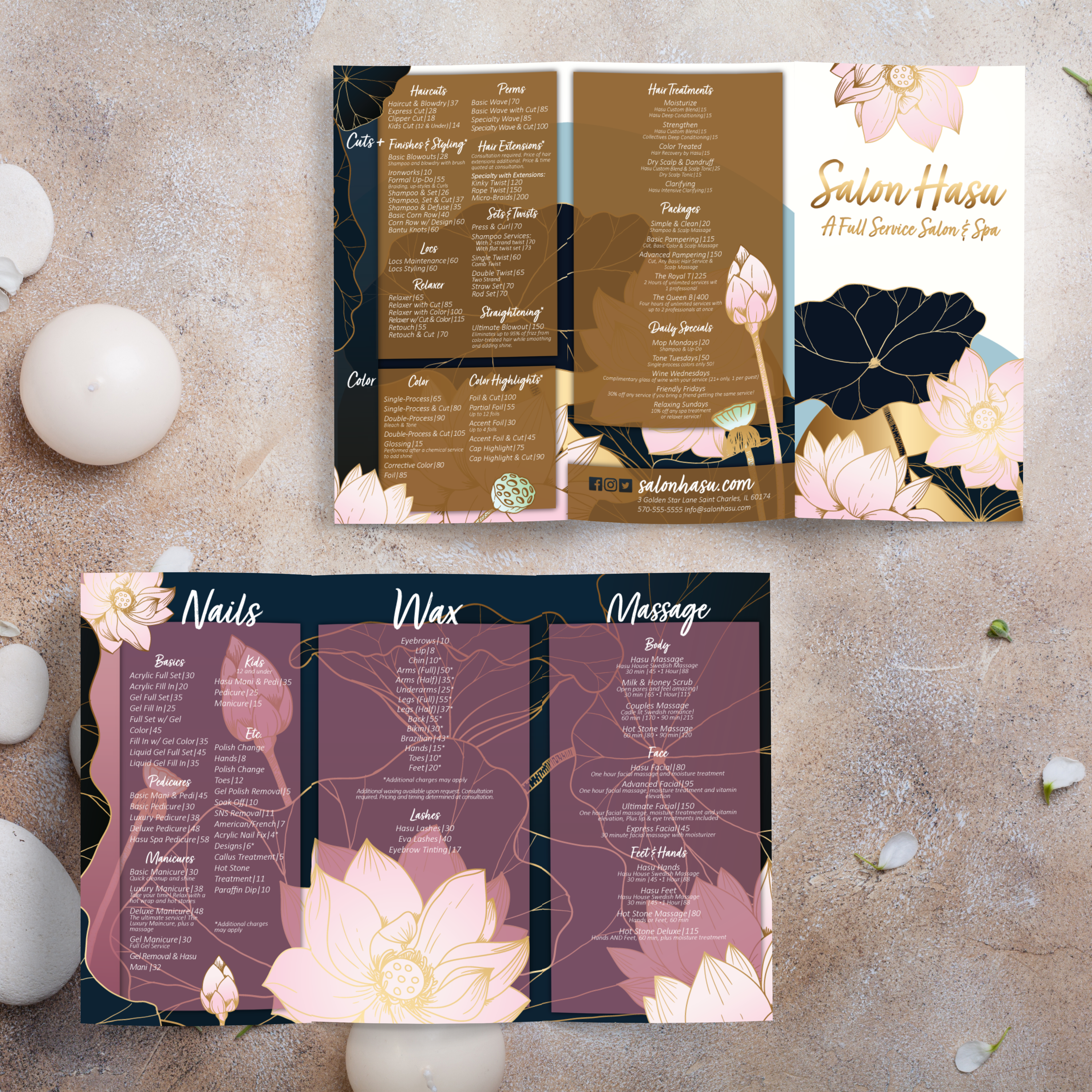 Salon Template 11" x 17" Trifold - TerraSlate Inc.