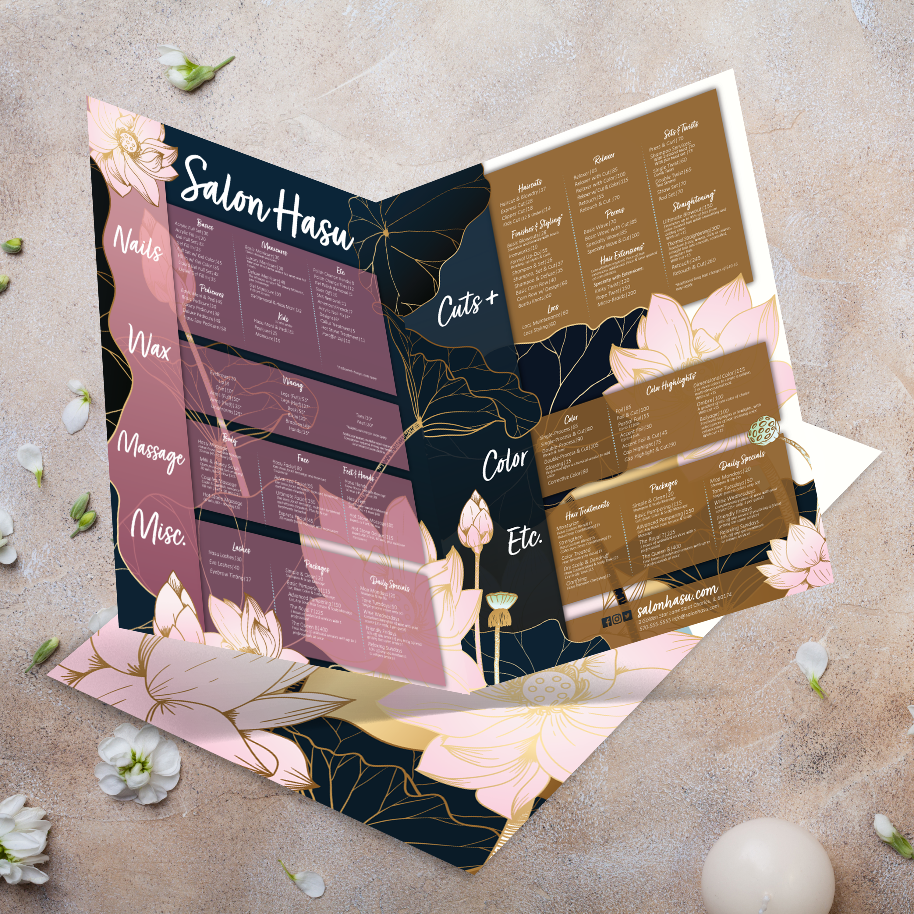 Salon Template 12" x 18" Bifold - TerraSlate Inc.