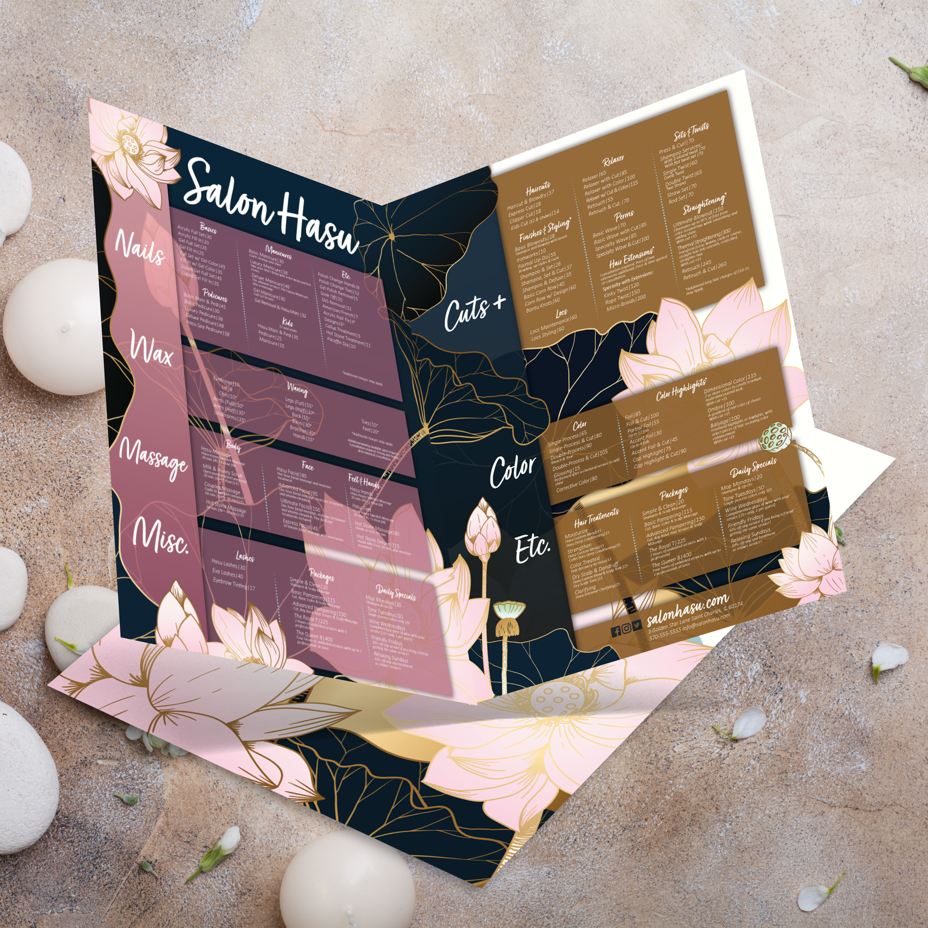 Salon Template 12" x 18" Bifold - TerraSlate Inc.