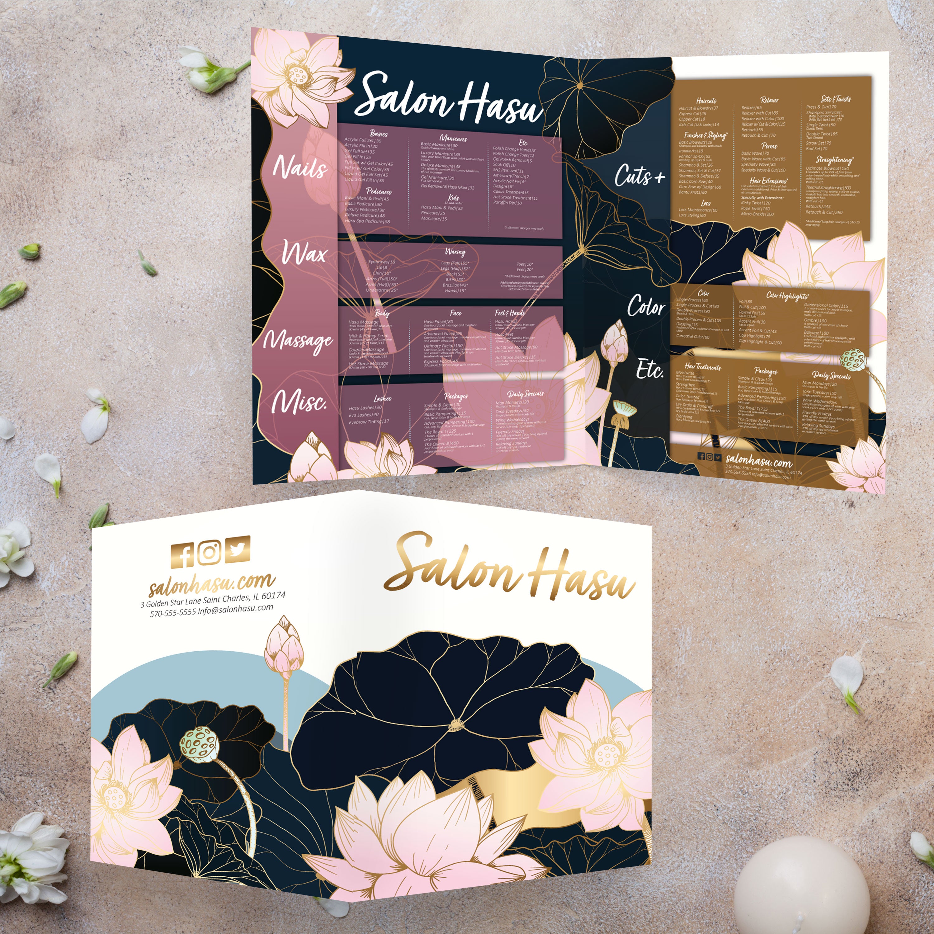 Salon Template 13" x 19" Bifold - TerraSlate Inc.