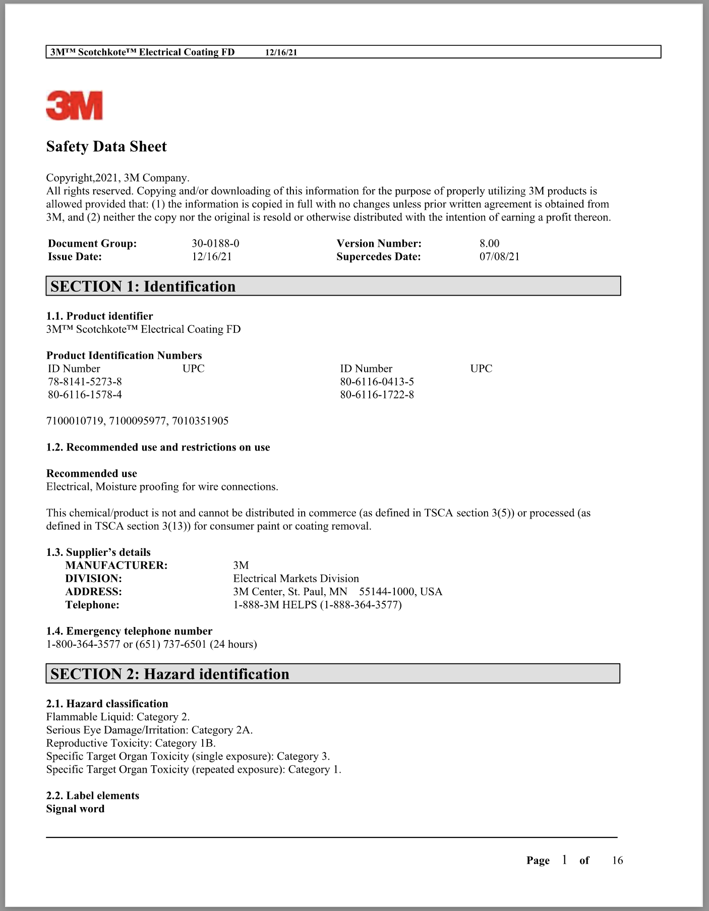 MSDS 1 & MSDS 2 Combined - 556 Pages - TerraSlate Inc.