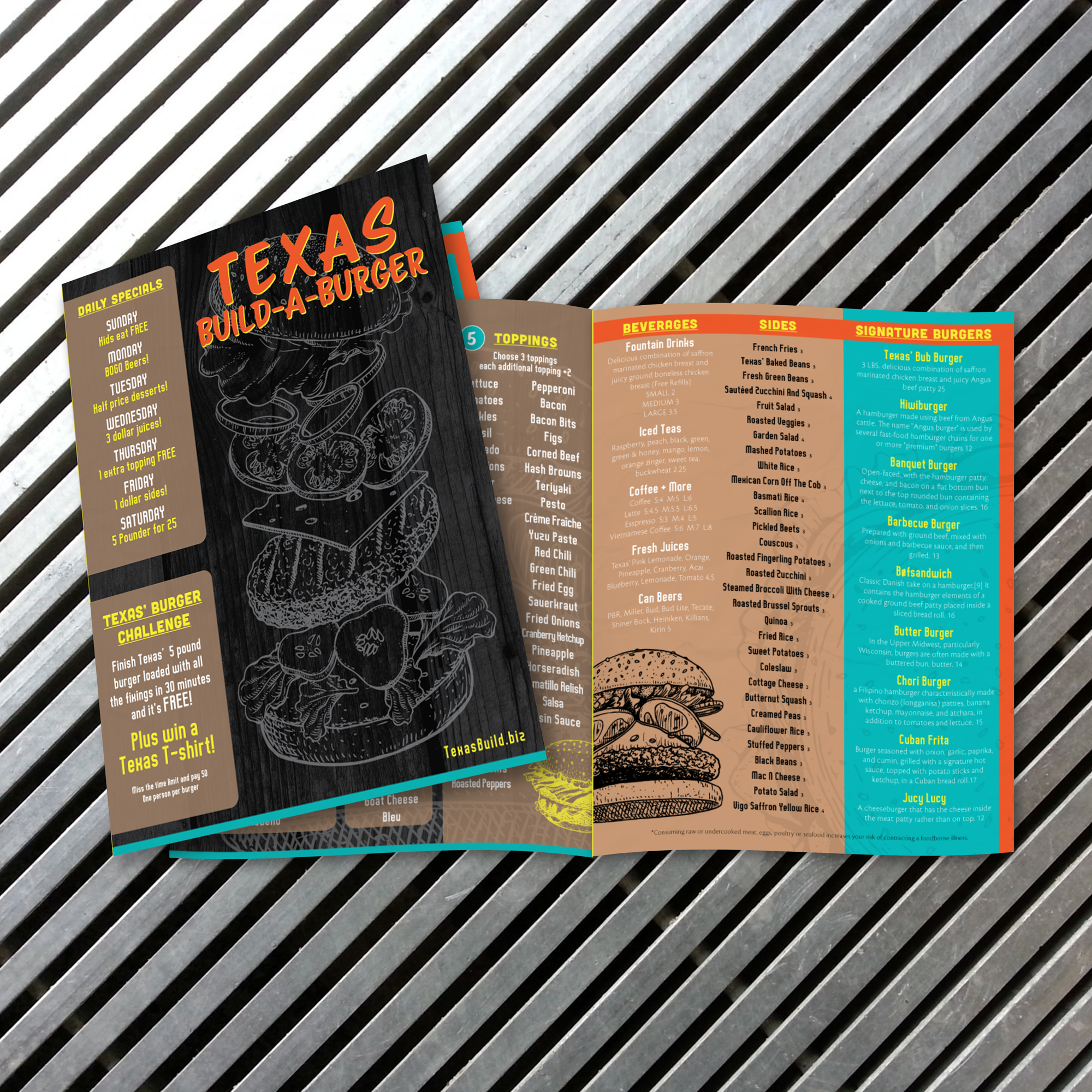 Build-a-Burger Template 11" x 17" Bifold - TerraSlate Inc.