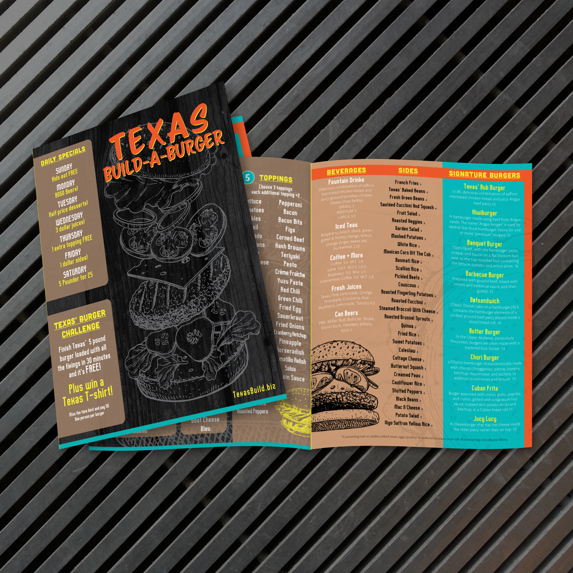 Build-a-Burger Template 11" x 17" Bifold - TerraSlate Inc.