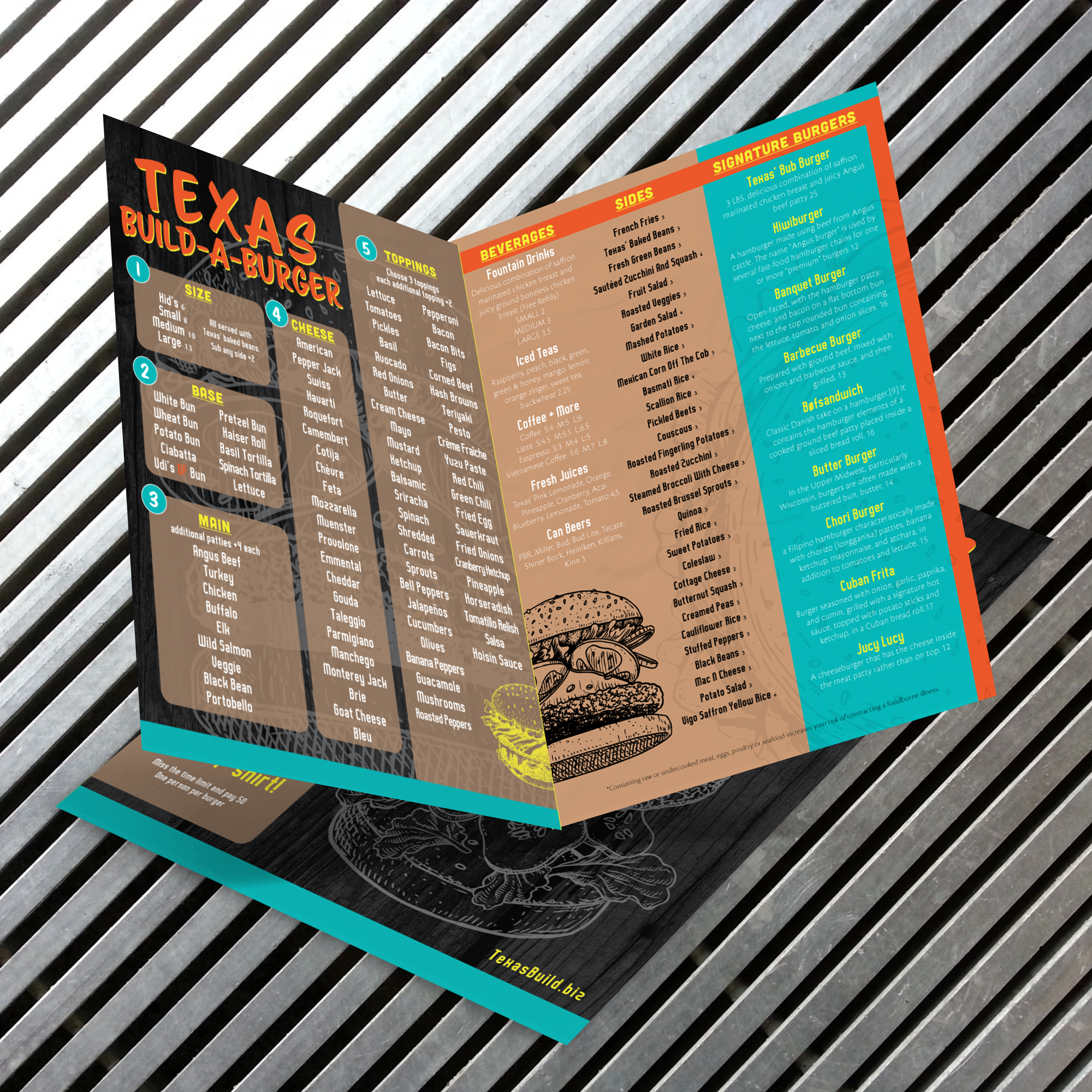 Build-a-Burger Template 12" x 18" Bifold - TerraSlate Inc.