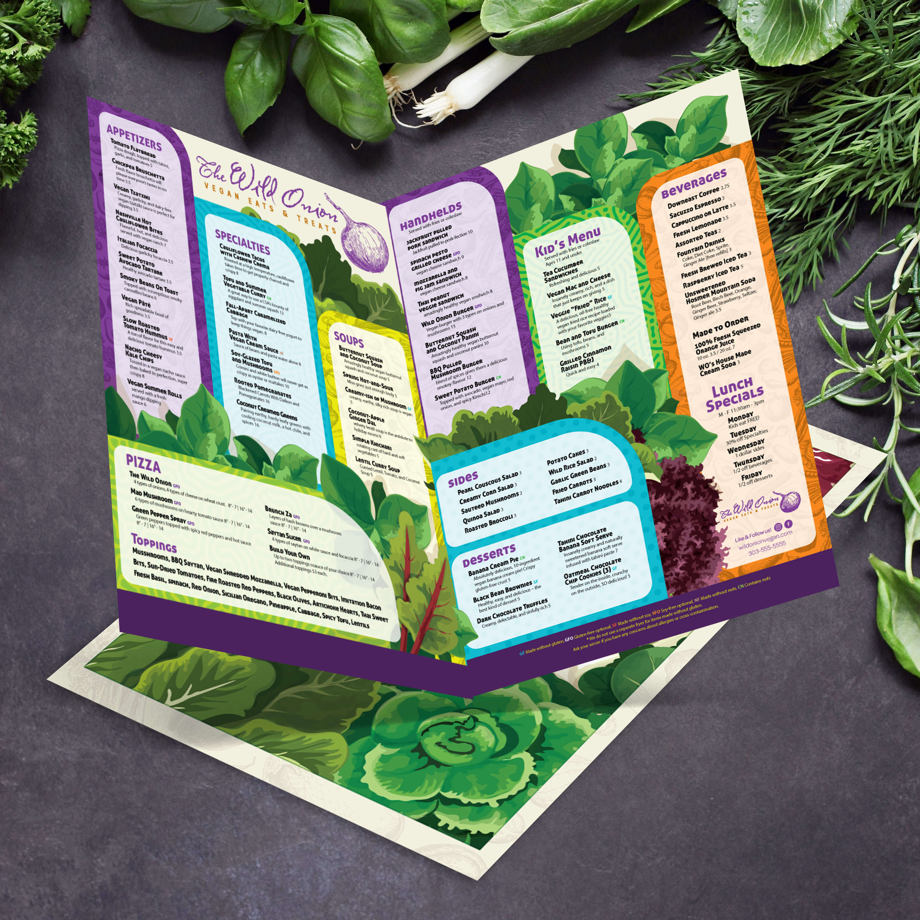 Wild Onion Vegan Template 12" x 18" Bifold - TerraSlate Inc.