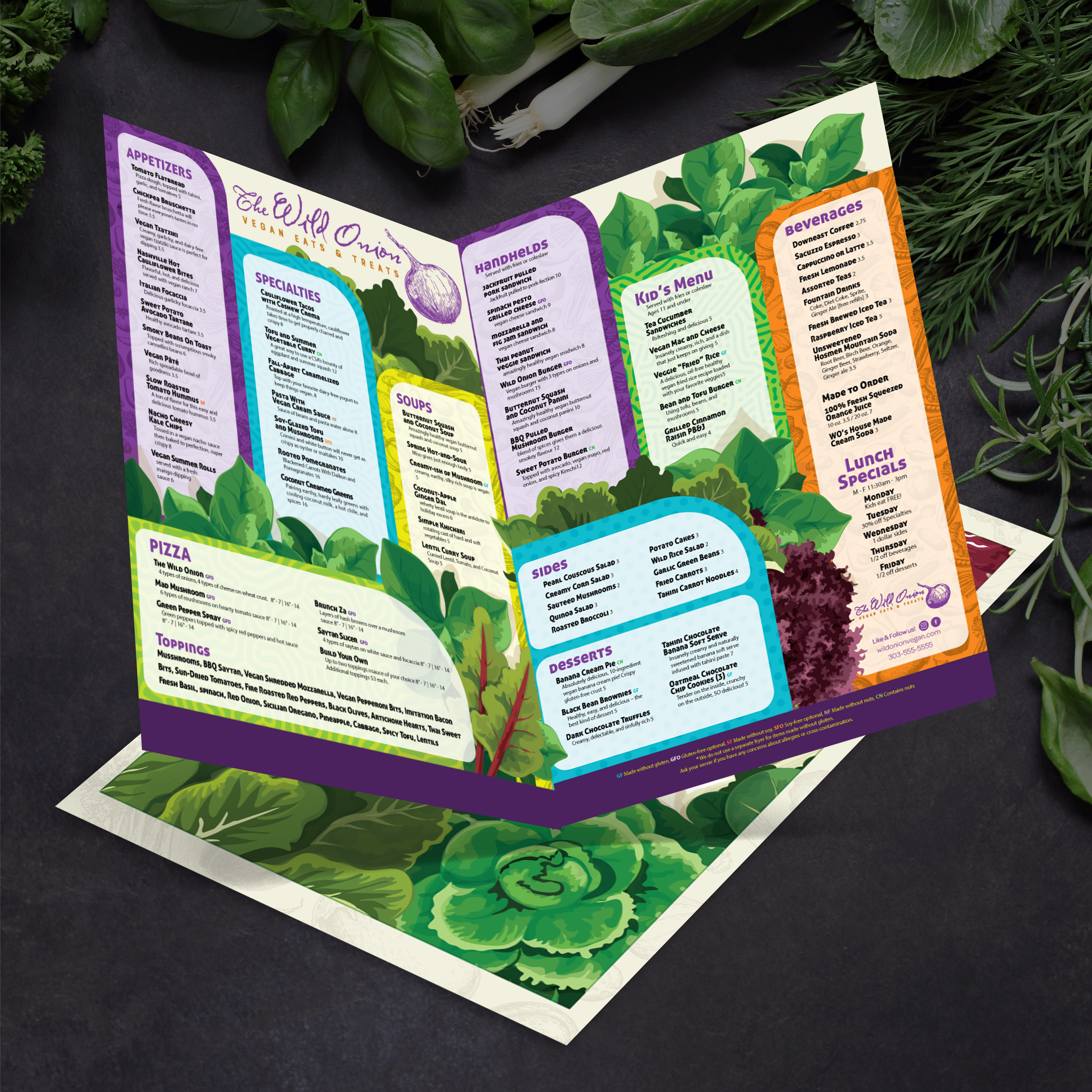 Wild Onion Vegan Template 12" x 18" Bifold - TerraSlate Inc.