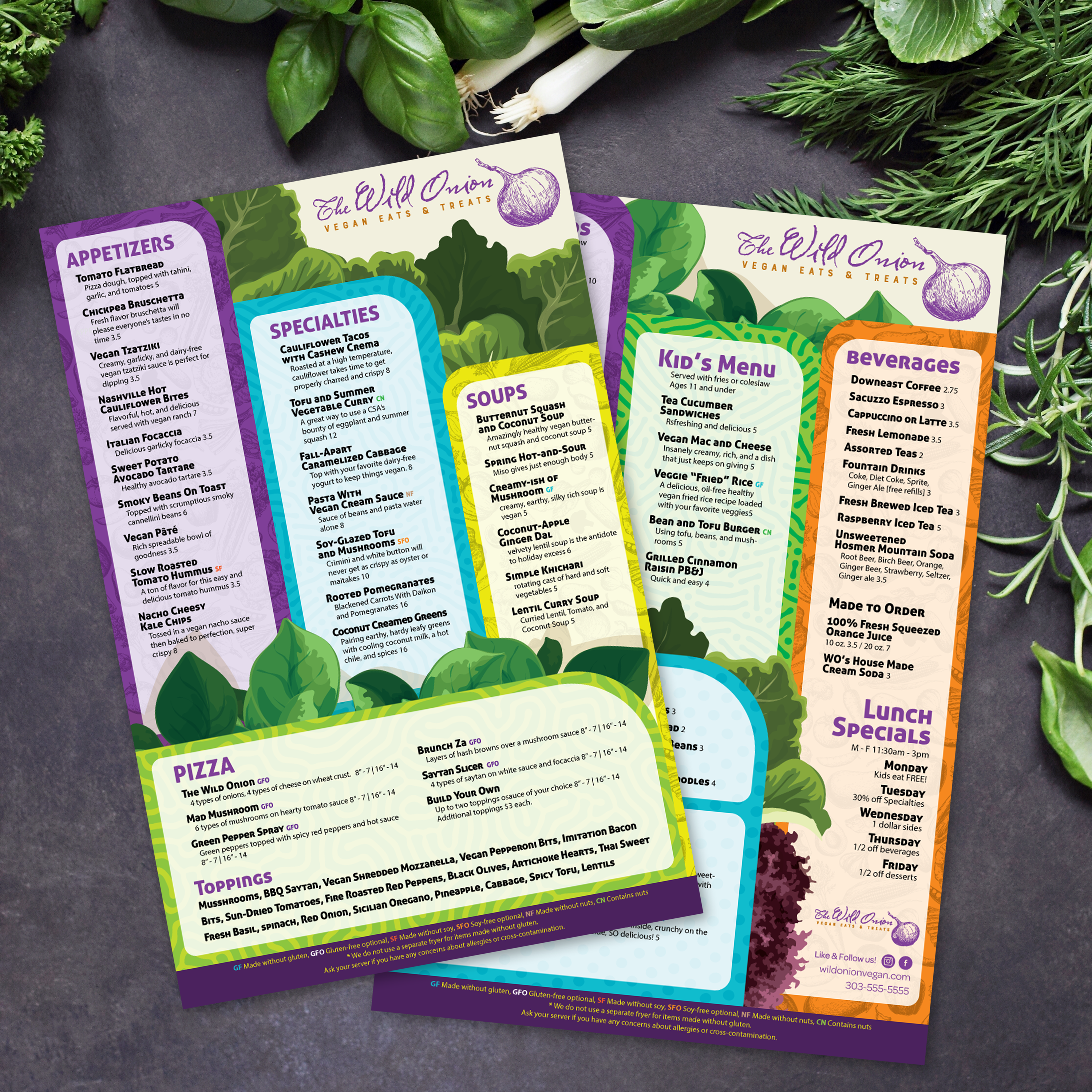 Wild Onion Vegan Template 12" x 18" - TerraSlate Inc.