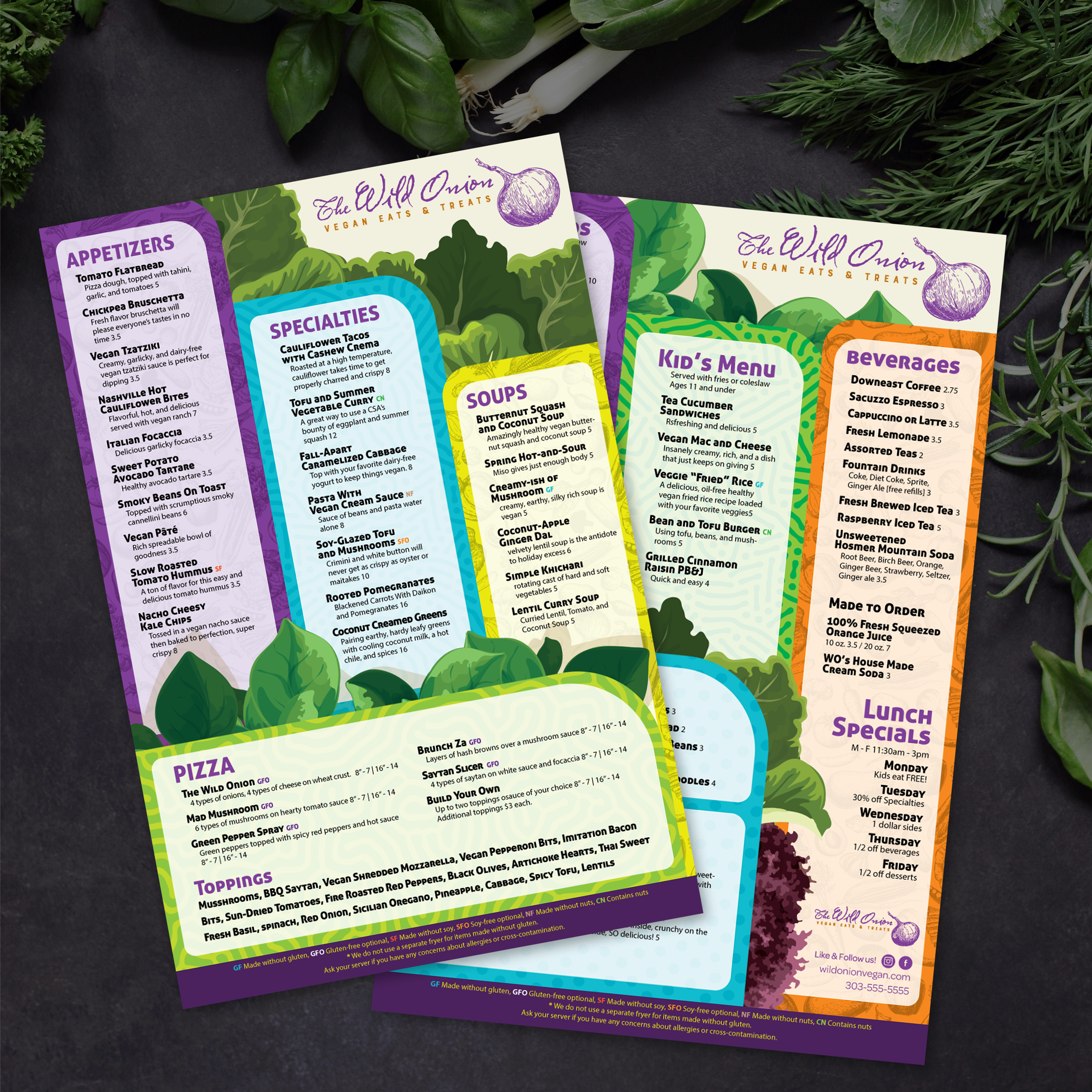 Wild Onion Vegan Template 12" x 18" - TerraSlate Inc.