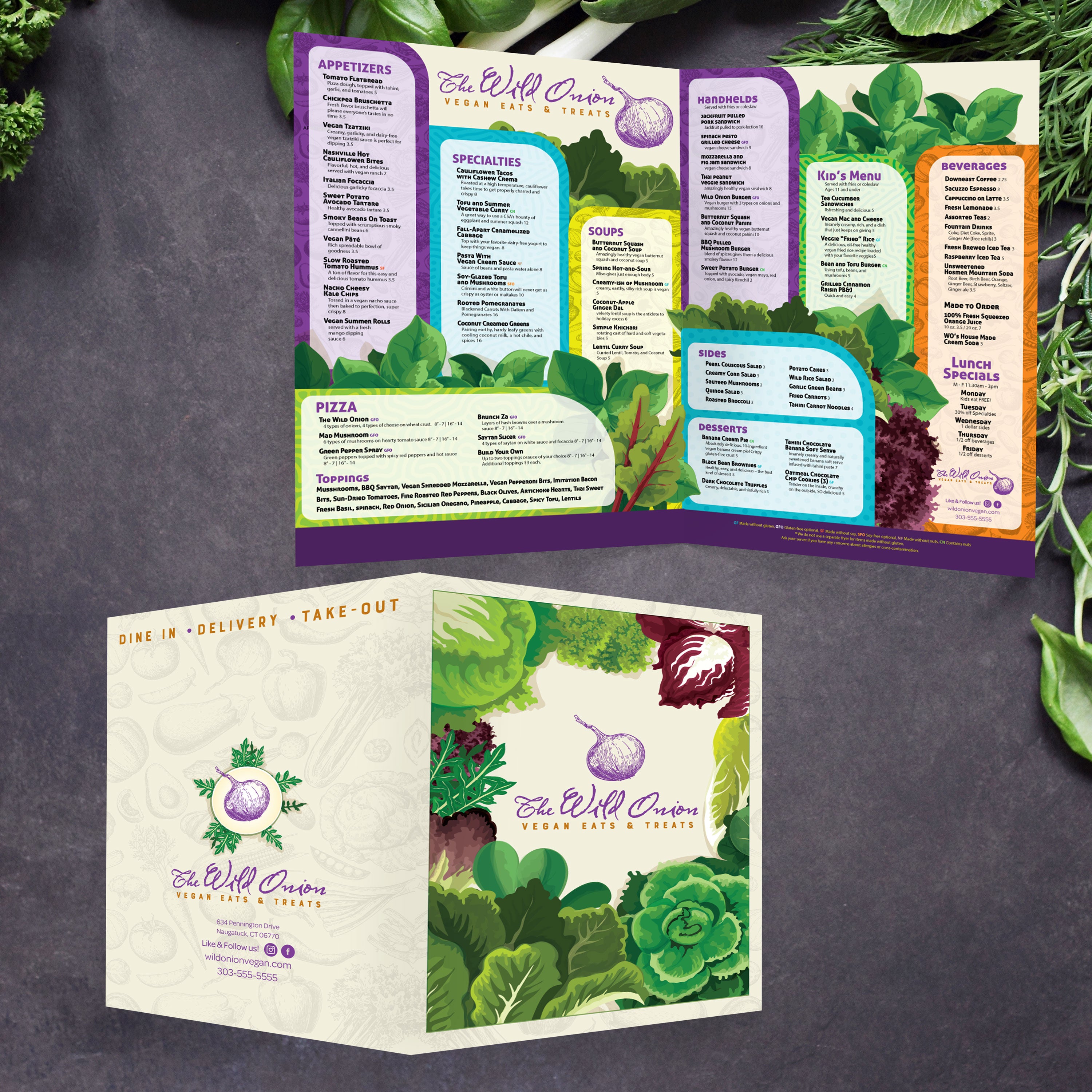 Wild Onion Vegan Template 13" x 19" Bifold - TerraSlate Inc.