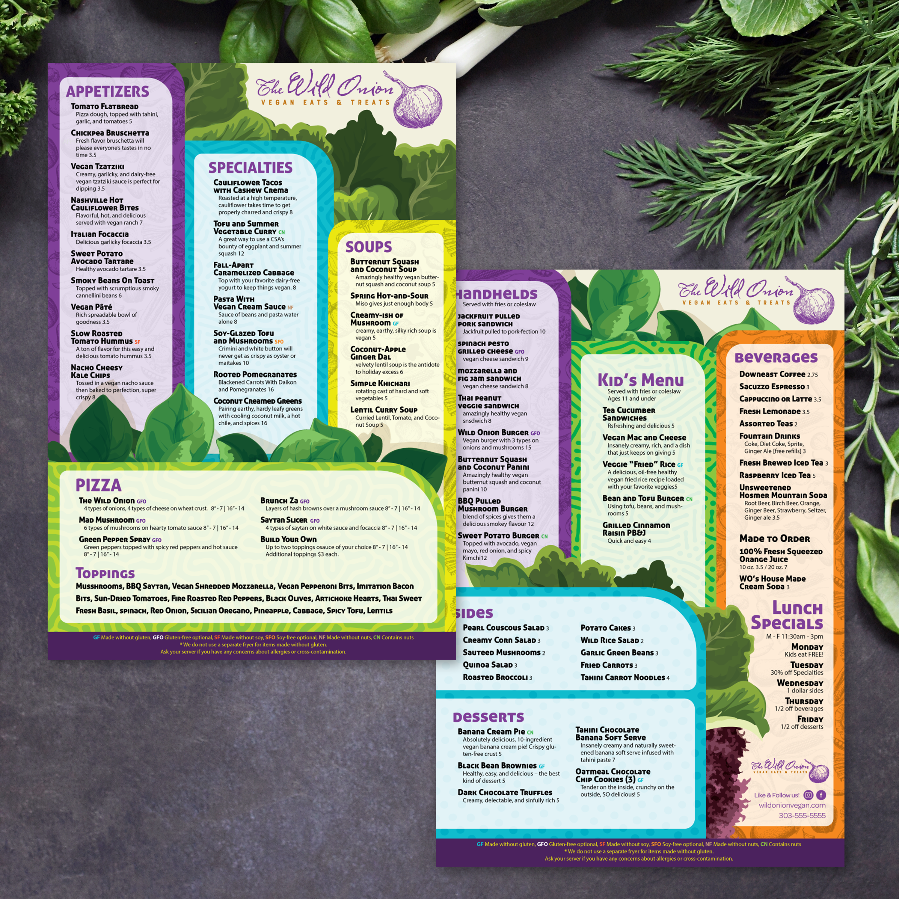 Wild Onion Vegan Template 13" x 19" - TerraSlate Inc.