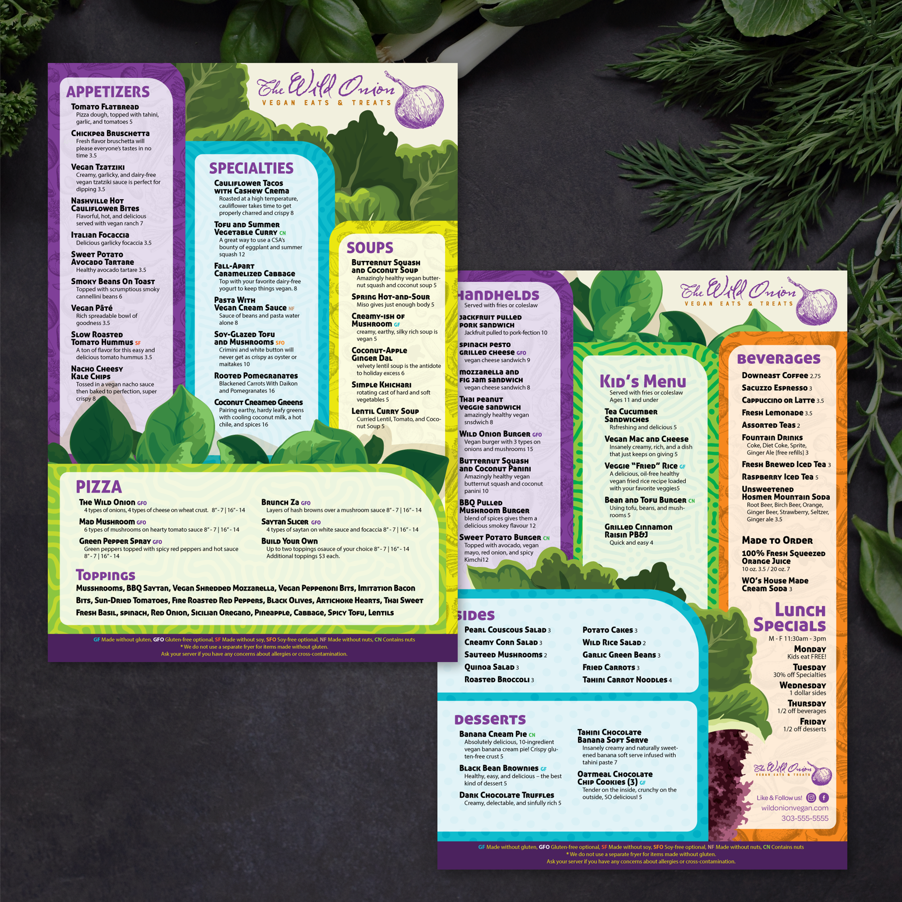 Wild Onion Vegan Template 13" x 19" - TerraSlate Inc.