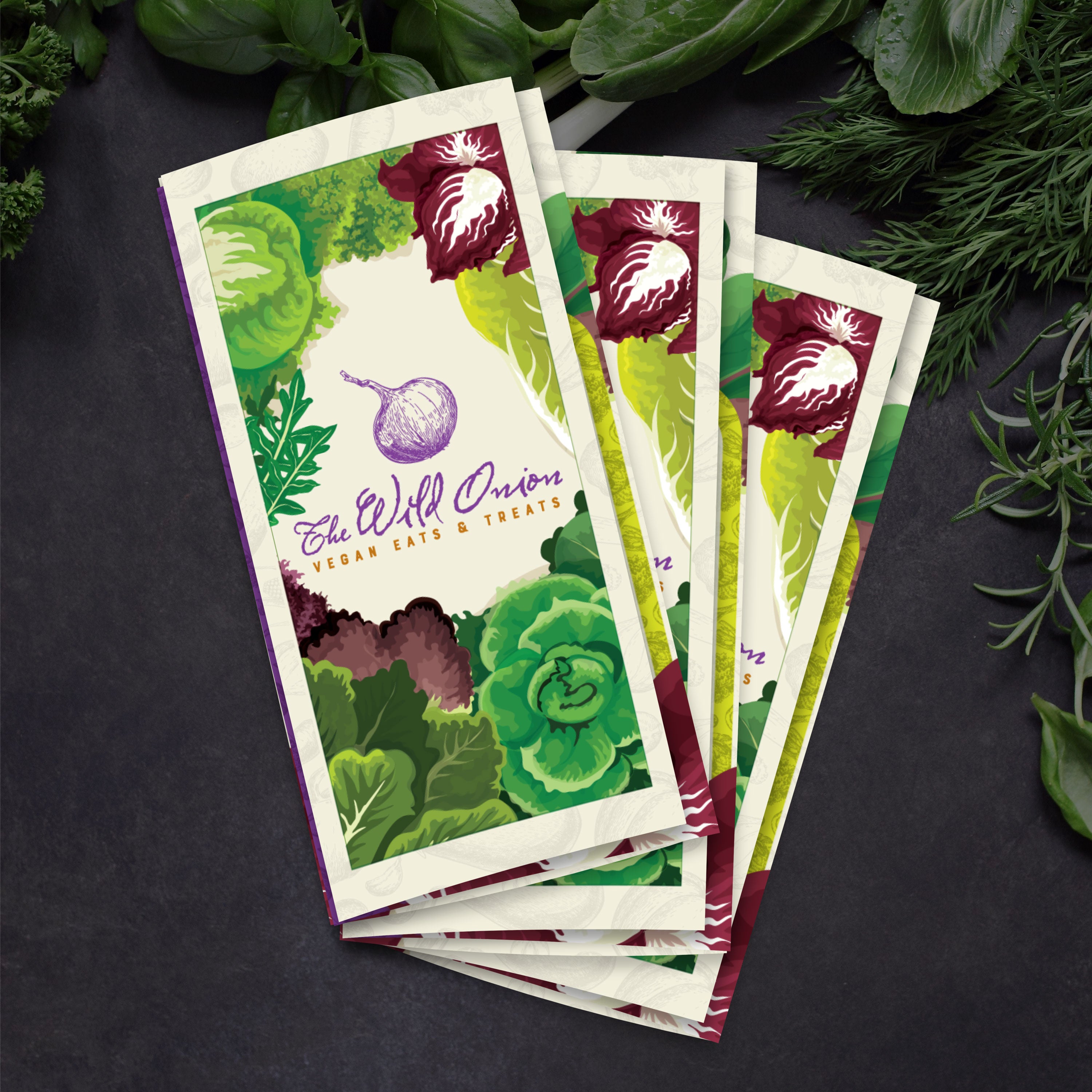 Wild Onion Vegan Template 13" x 19" Trifold - TerraSlate Inc.