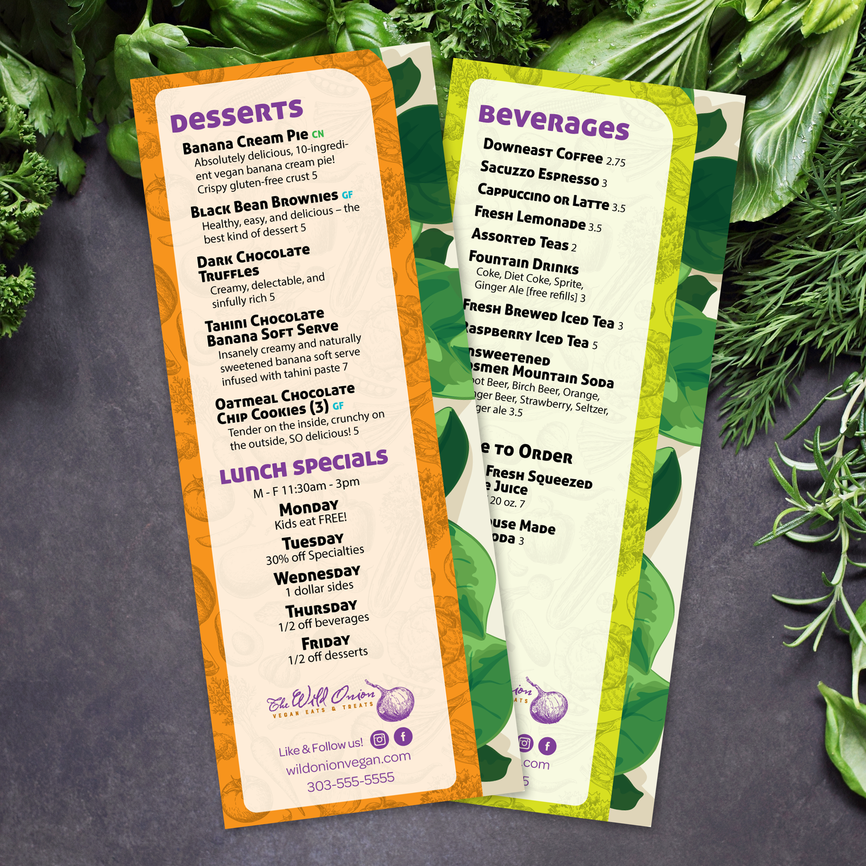 Wild Onion Vegan Template 6" x 15" - TerraSlate Inc.