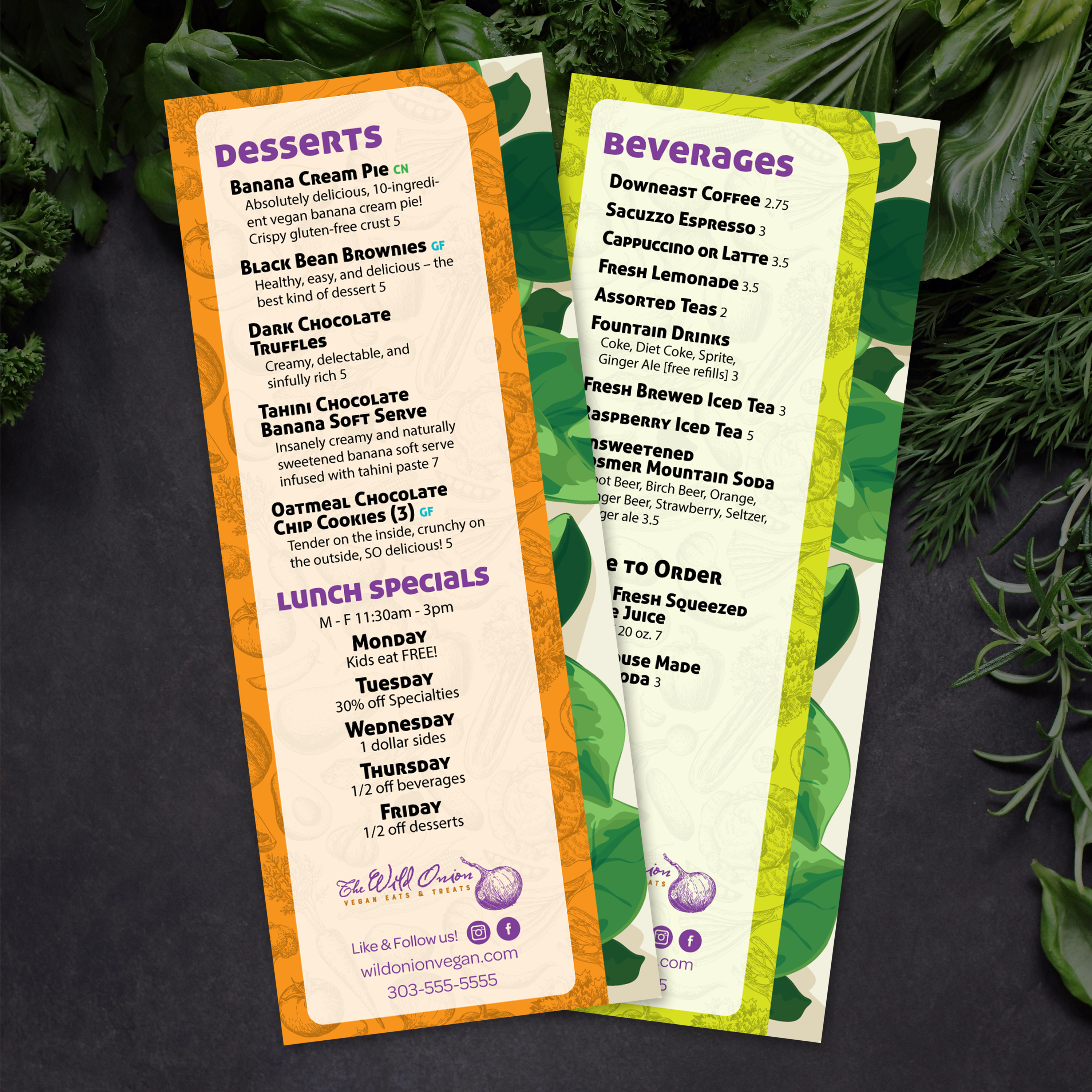 Wild Onion Vegan Template 6" x 15" - TerraSlate Inc.