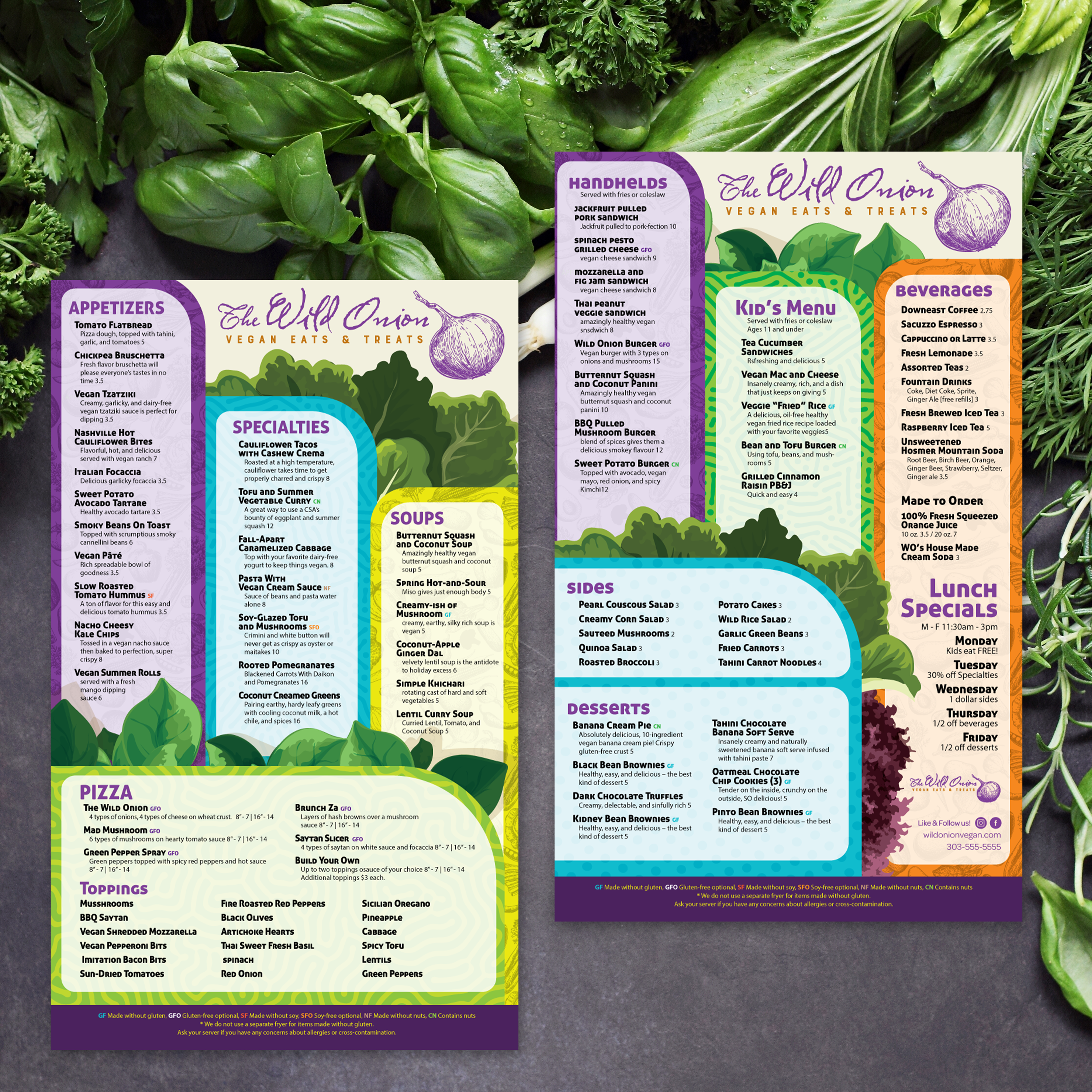 Wild Onion Vegan Template 8.5" x 14" - TerraSlate Inc.