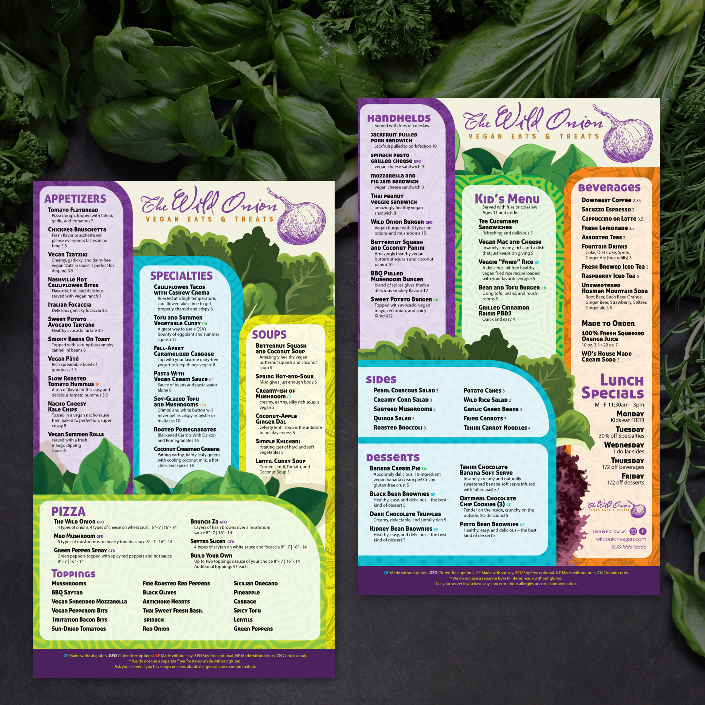 Wild Onion Vegan Template 8.5" x 14" - TerraSlate Inc.