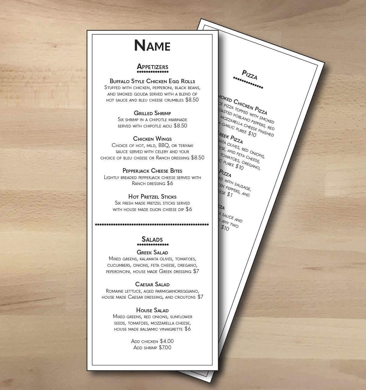 Classic Black & White Template 4.25" x 11" - TerraSlate Inc.