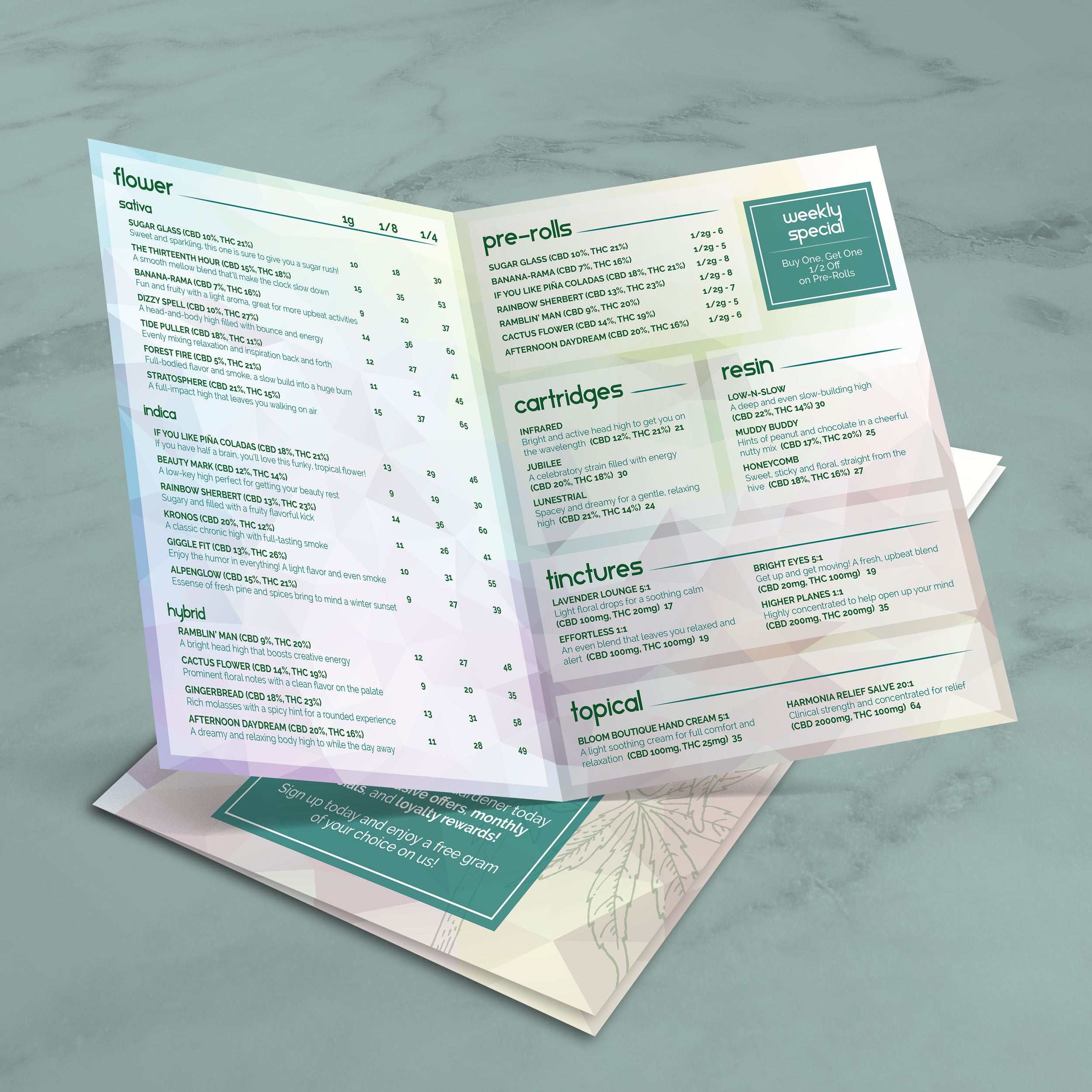 Dispensary Template 11" x 17" Bifold - TerraSlate Inc.