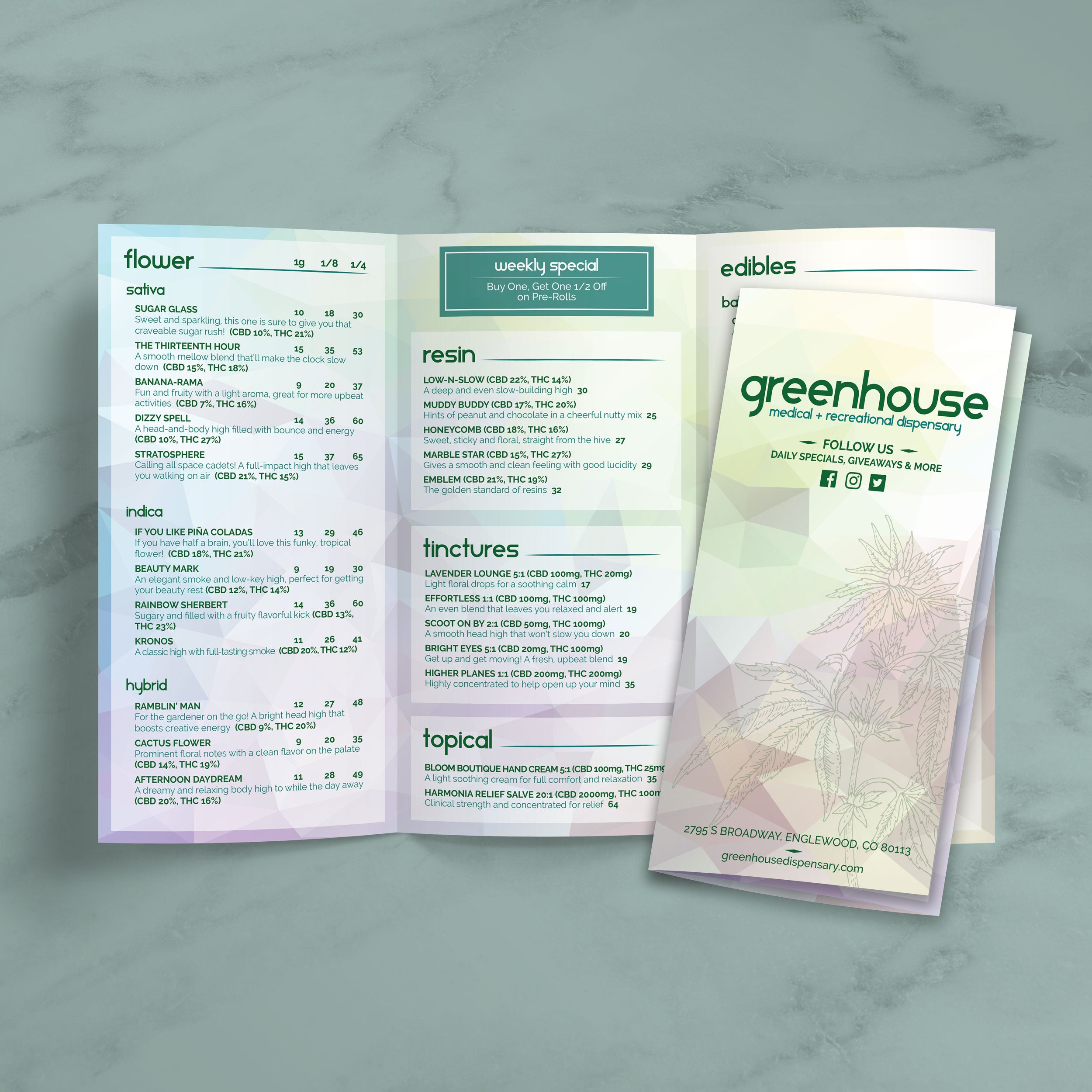 Dispensary Template 12" x 18" Trifold - TerraSlate Inc.