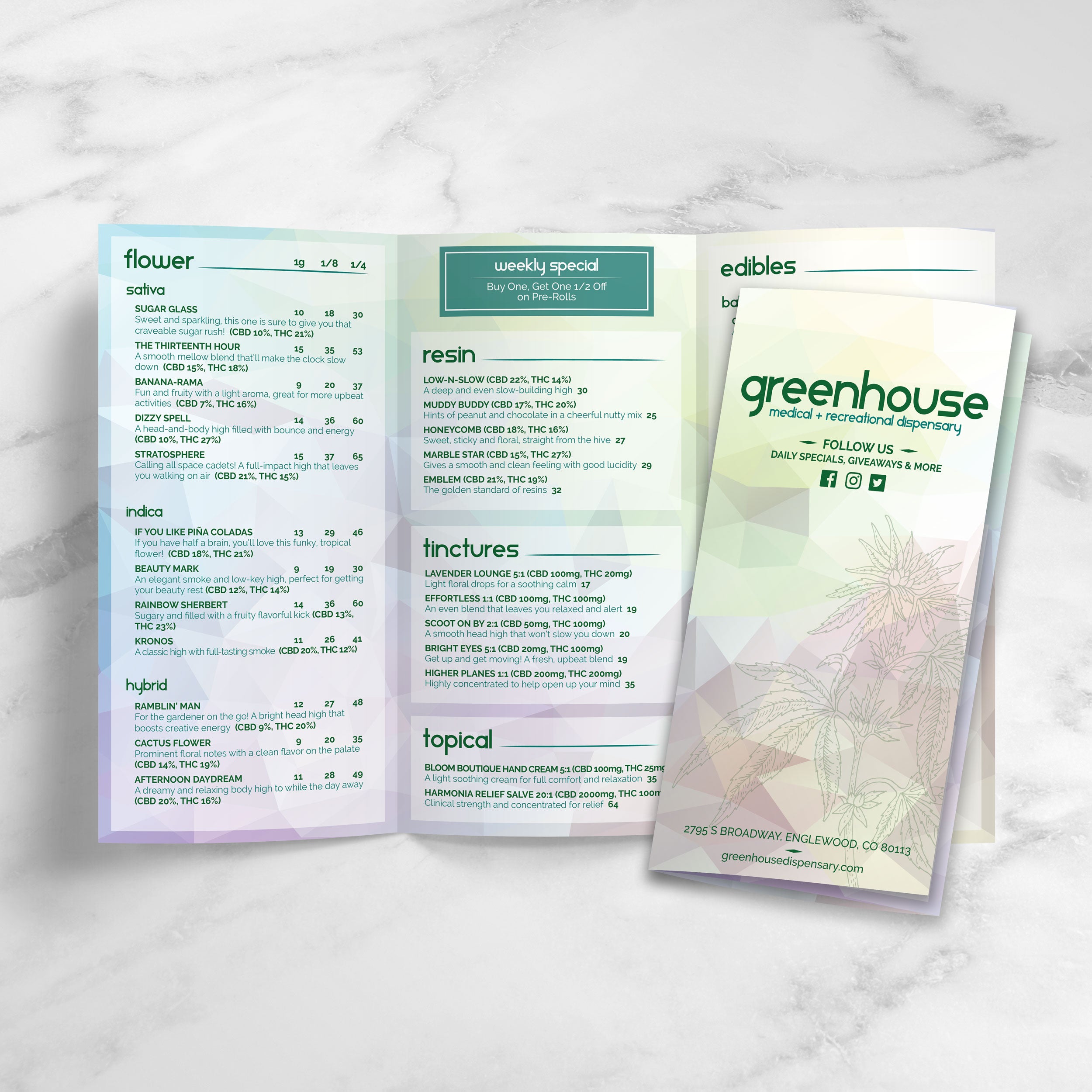 Dispensary Template 12" x 18" Trifold - TerraSlate Inc.