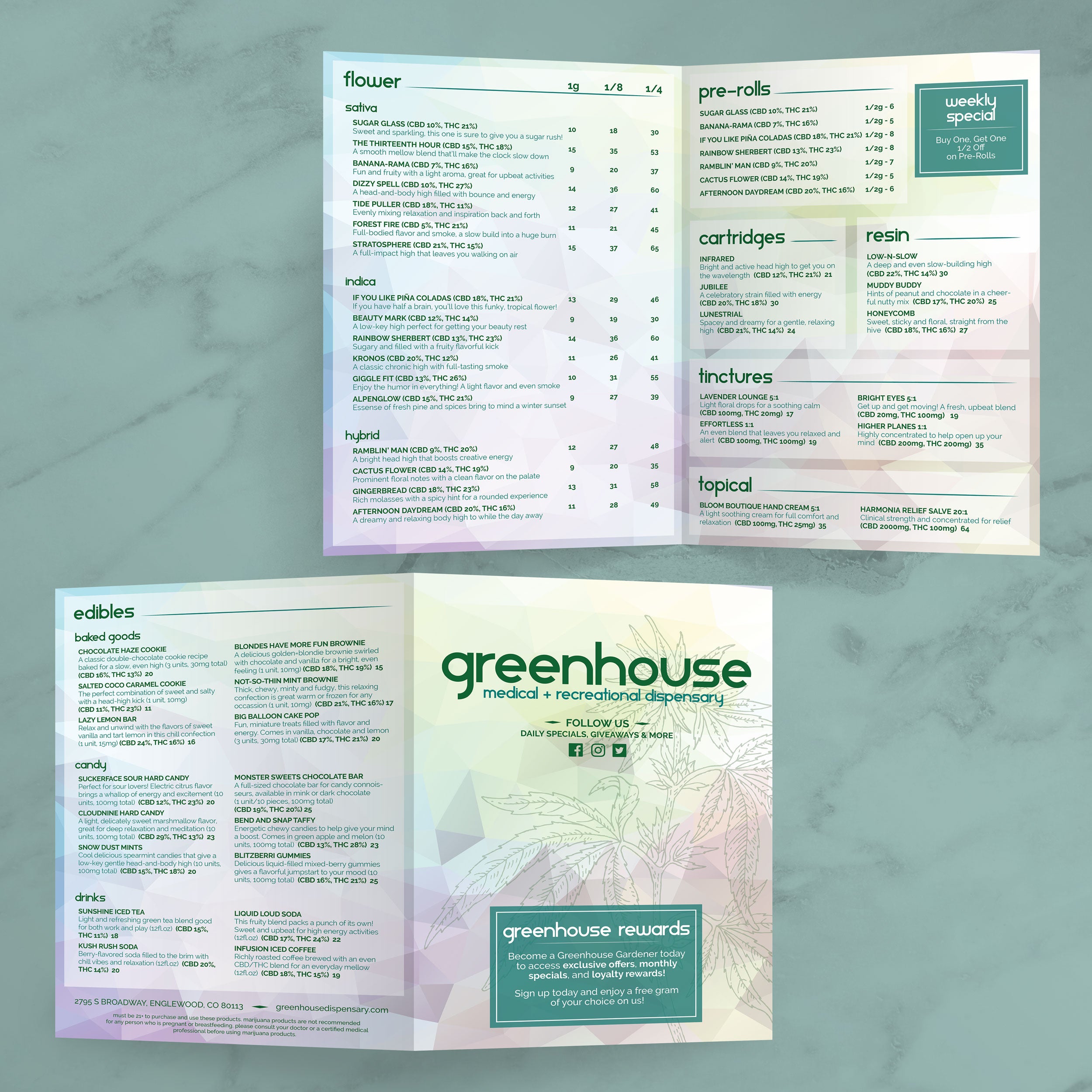 Dispensary Template 13" x 19" Bifold - TerraSlate Inc.