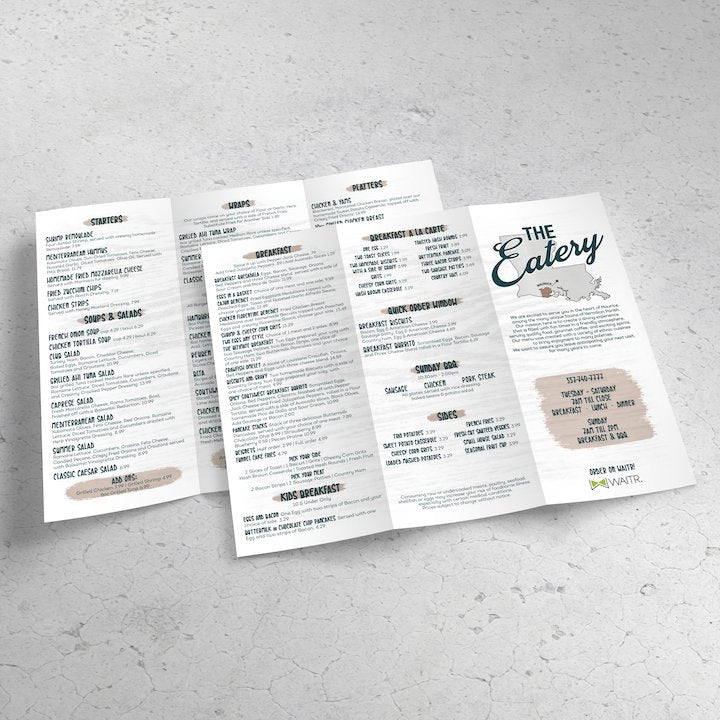 Takeout Menus, Disposable Menus & To-Go Menus - TerraSlate Inc.