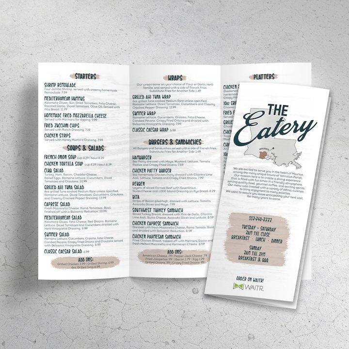 Takeout Menus, Disposable Menus & To-Go Menus - TerraSlate Inc.
